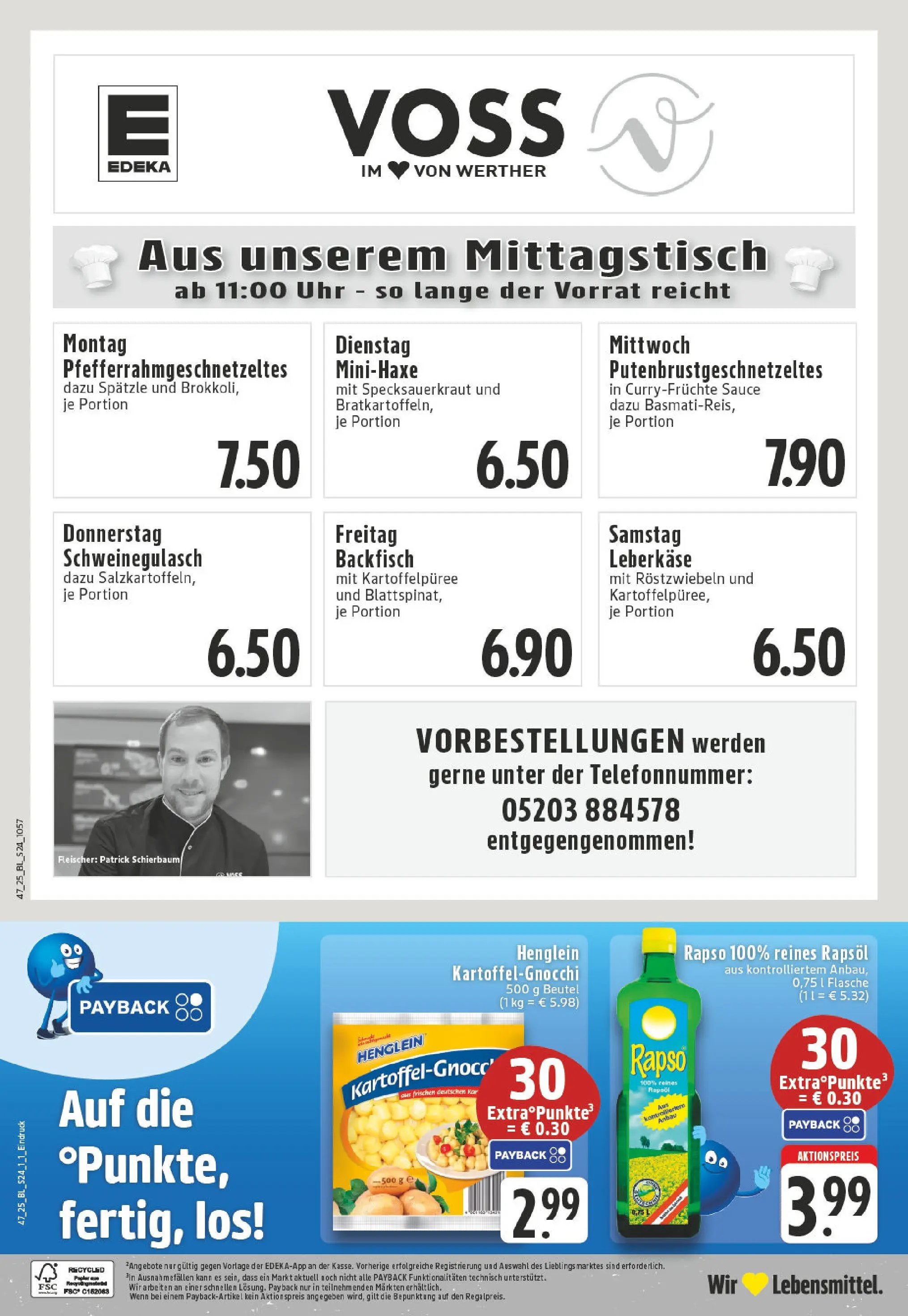 Edeka prospekt Werther	 (ab 17.11.2025) » Angebote Online | Seite: 24 | Produkte: Schweinegulasch, Rapsöl, Uhr, Leberkase