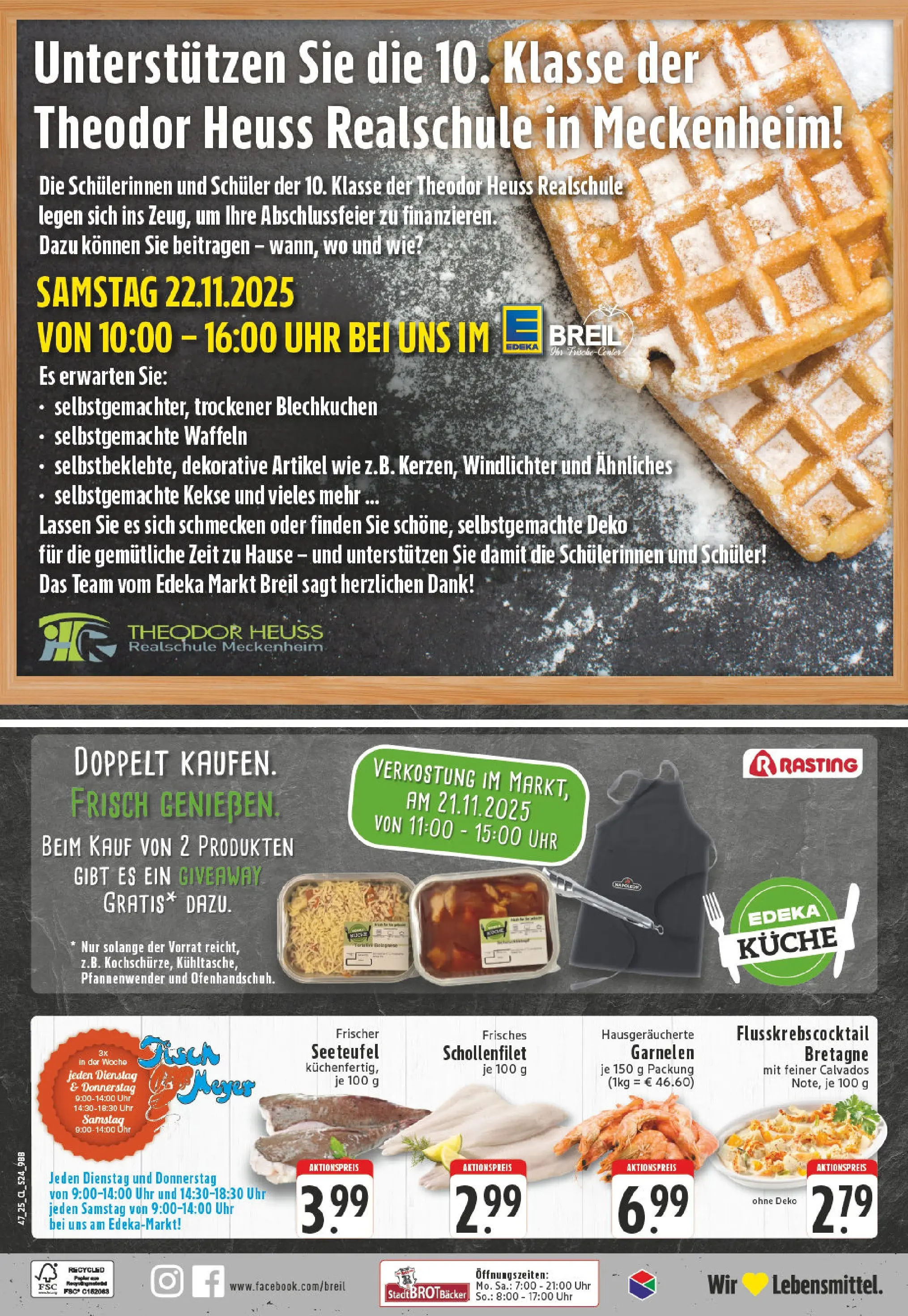 Edeka prospekt Meckenheim	 (ab 17.11.2025) » Angebote Online | Seite: 24 | Produkte: Garnelen, Waffeln, Fisch, Uhr