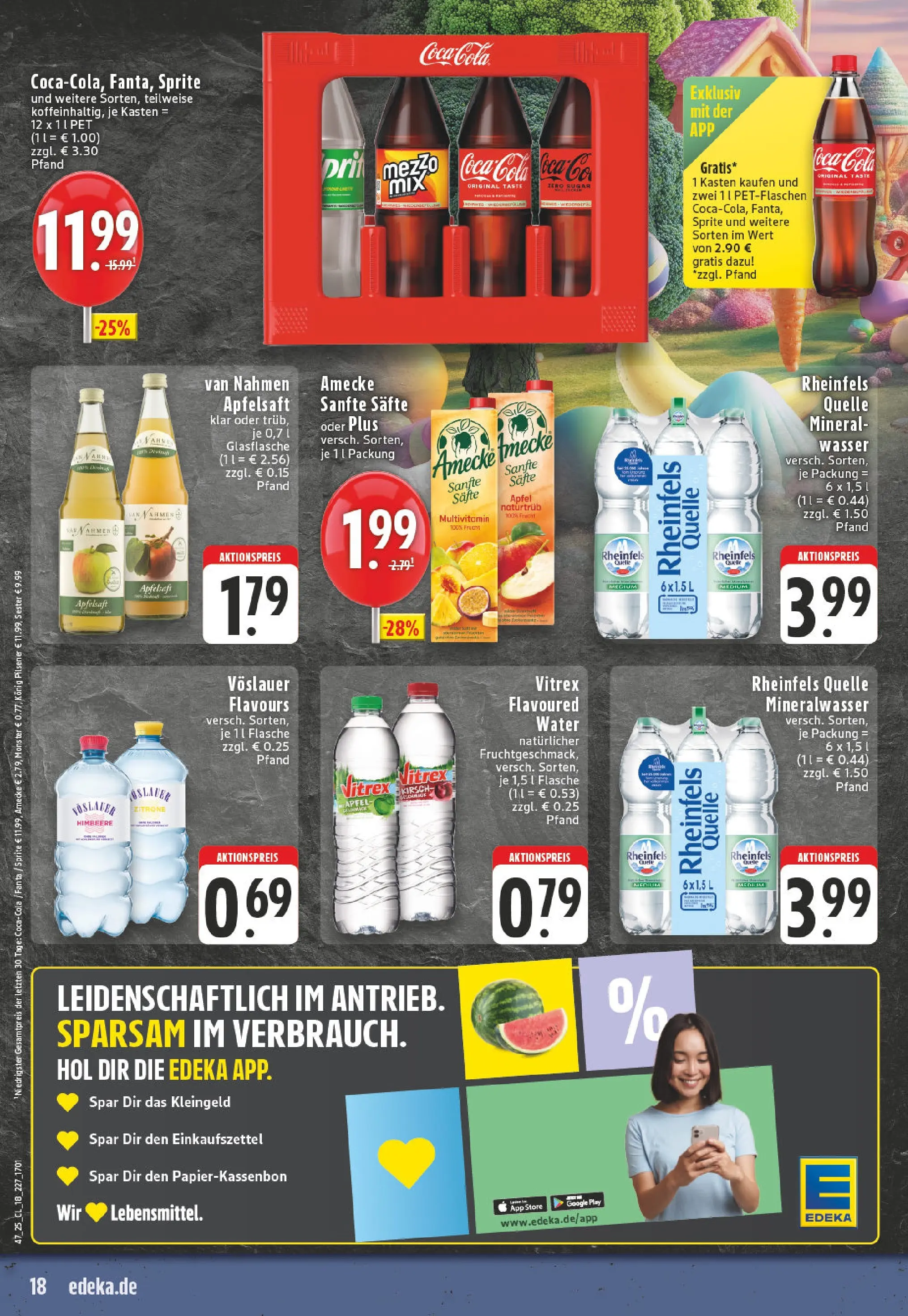 Edeka prospekt Leichlingen-Witzhelden	 (ab 17.11.2025) » Angebote Online | Seite: 18 | Produkte: Fanta, Konig pilsener, Mineralwasser, Rheinfels quelle