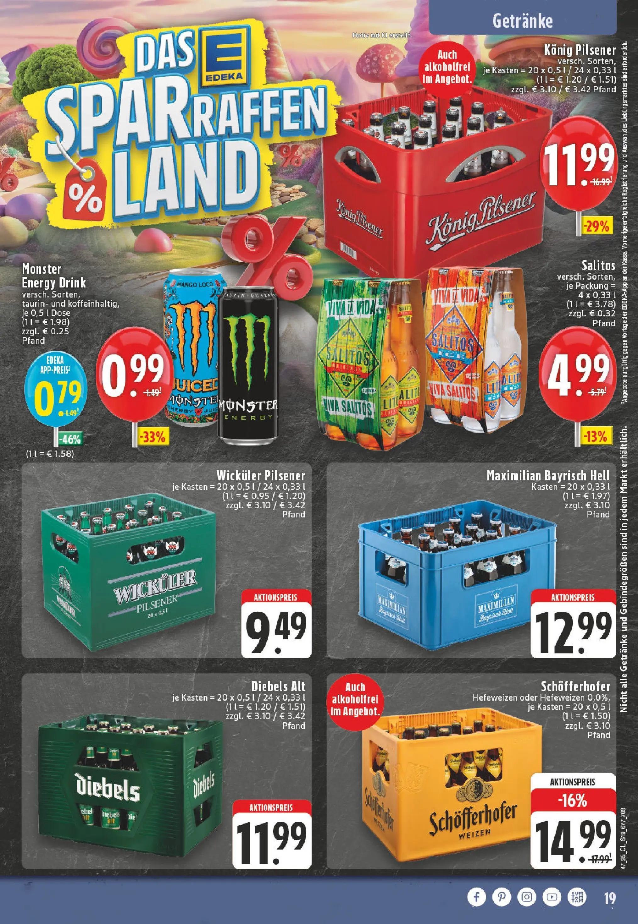 Edeka prospekt Ascheberg-Herbern	 (ab 17.11.2025) » Angebote Online | Seite: 19 | Produkte: Konig pilsener, Energy, Monster, Diebels