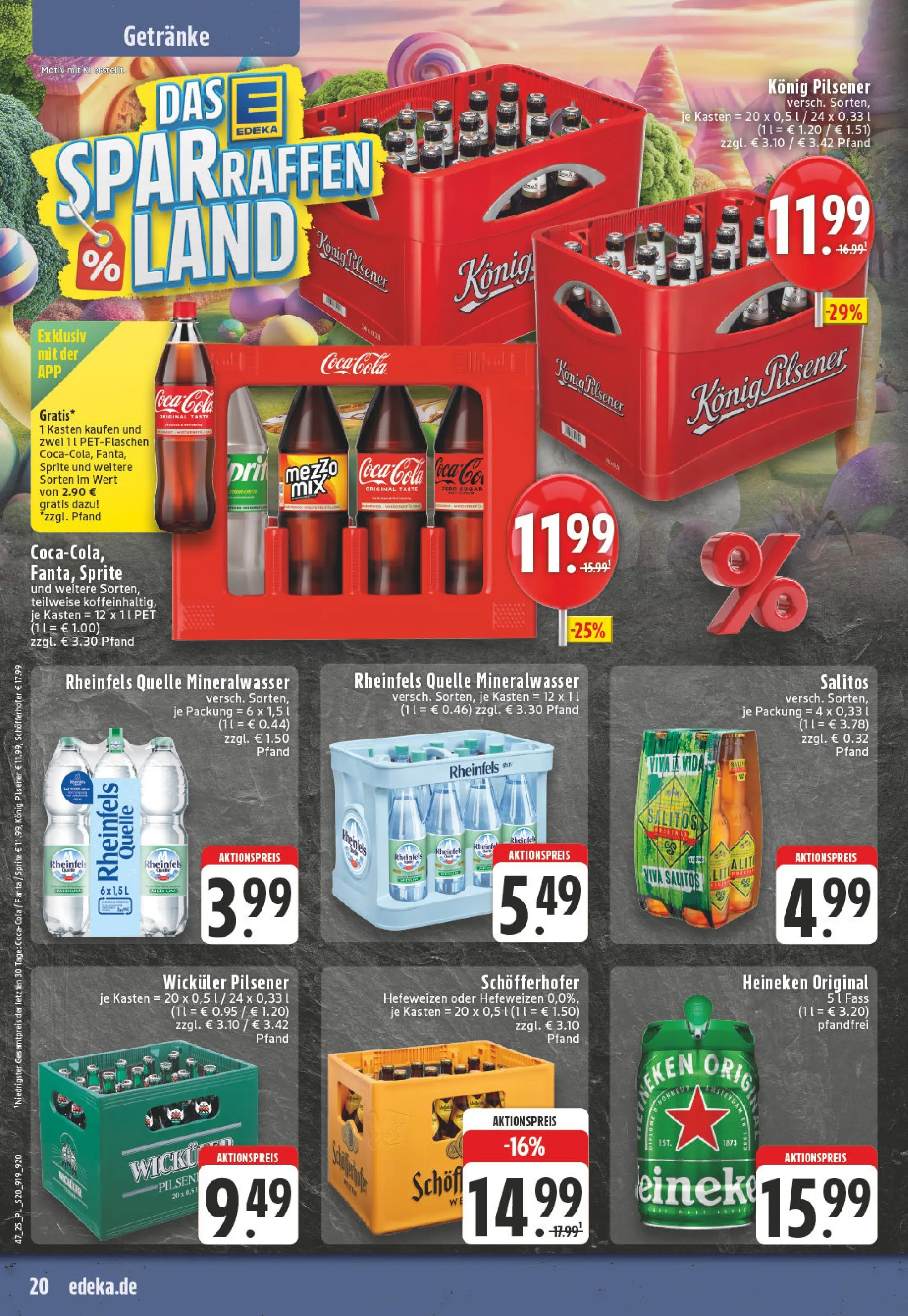 Edeka prospekt Xanten	 (ab 17.11.2025) » Angebote Online | Seite: 20 | Produkte: Konig pilsener, Sprite, Cola, Heineken