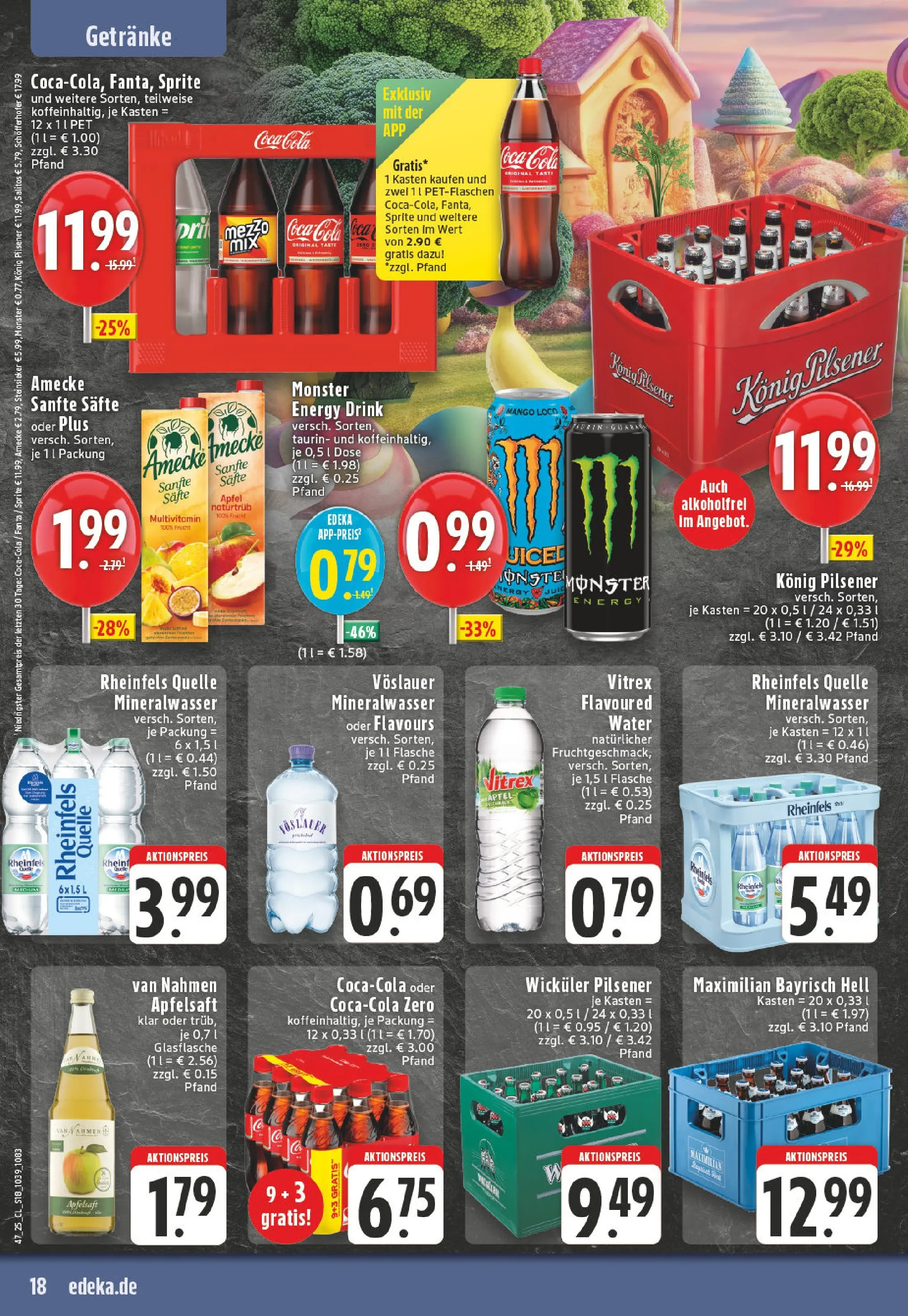Edeka prospekt Voerde	 (ab 17.11.2025) » Angebote Online | Seite: 18 | Produkte: Konig pilsener, Mineralwasser, Mango, Rheinfels quelle