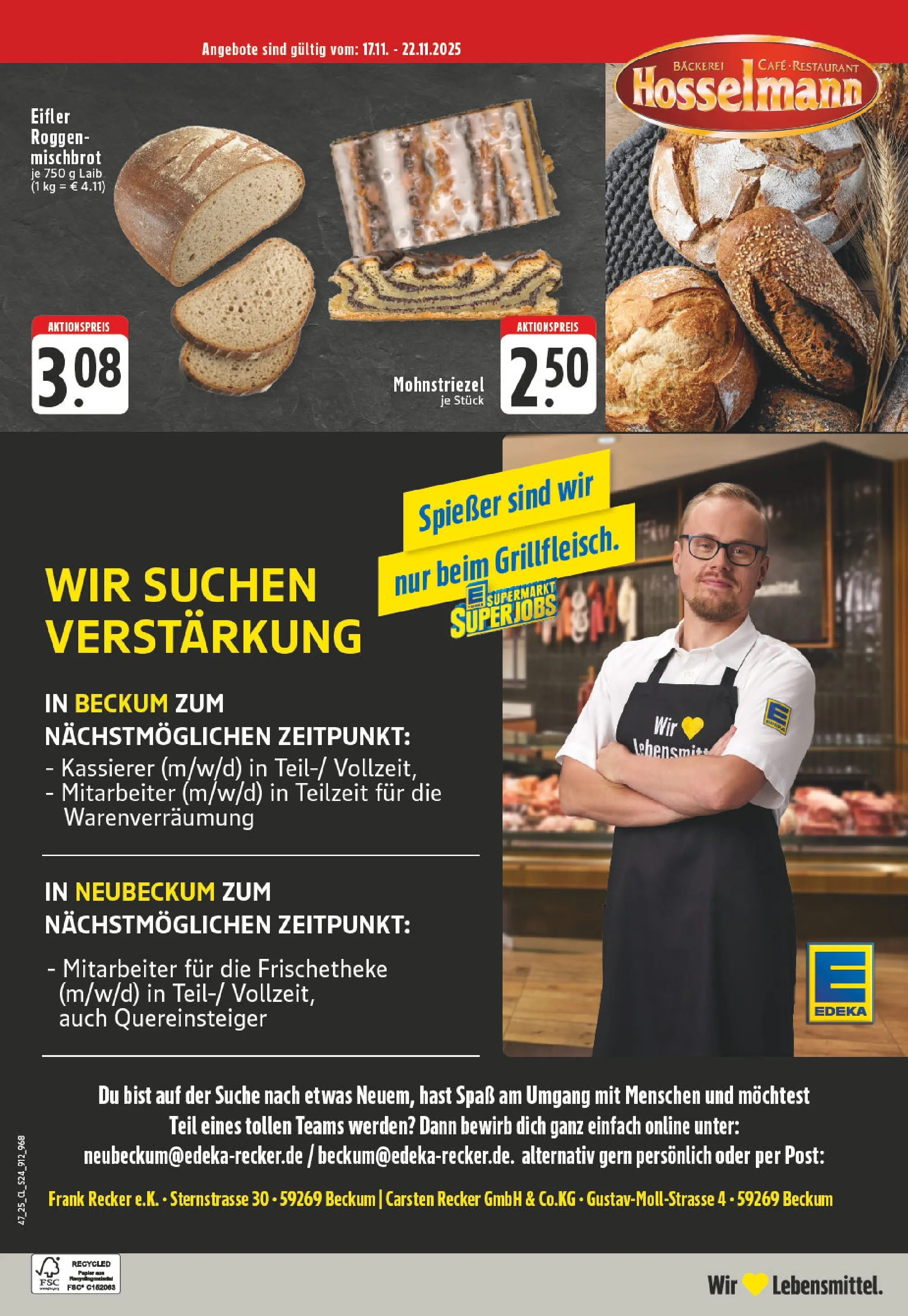 Edeka prospekt Beckum	 (ab 17.11.2025) » Angebote Online | Seite: 24 | Produkte: Bäckerei