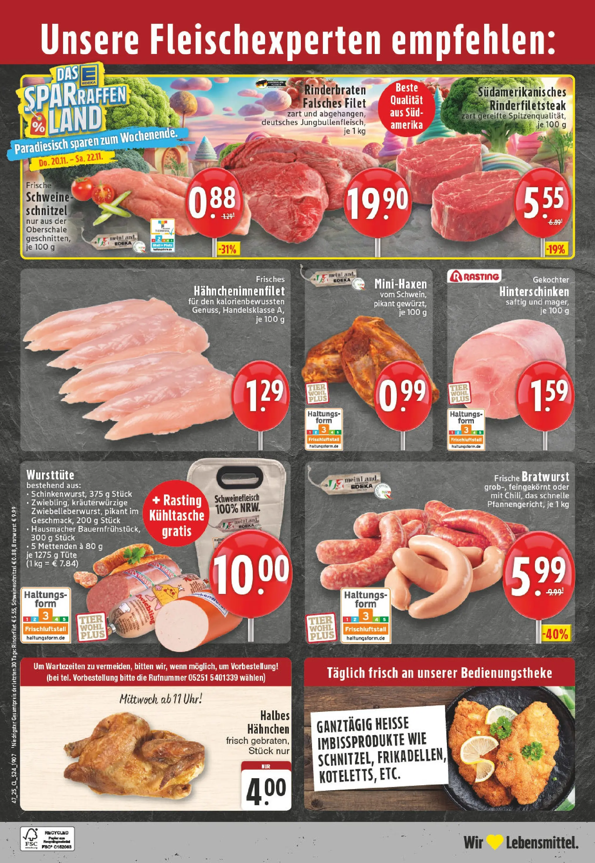 Edeka prospekt Paderborn	 (ab 17.11.2025) » Angebote Online | Seite: 24 | Produkte: Rinderfilet, Schnitzel, Schweinefleisch, Steak