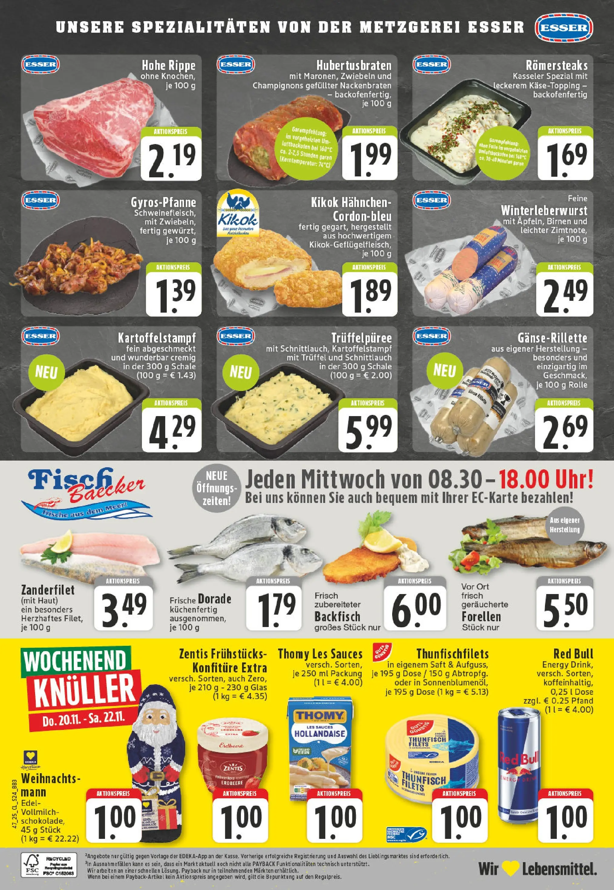 Edeka prospekt Erkelenz	 (ab 17.11.2025) » Angebote Online | Seite: 24 | Produkte: Dorade, Red bull, Thomy les sauces, Zwiebeln