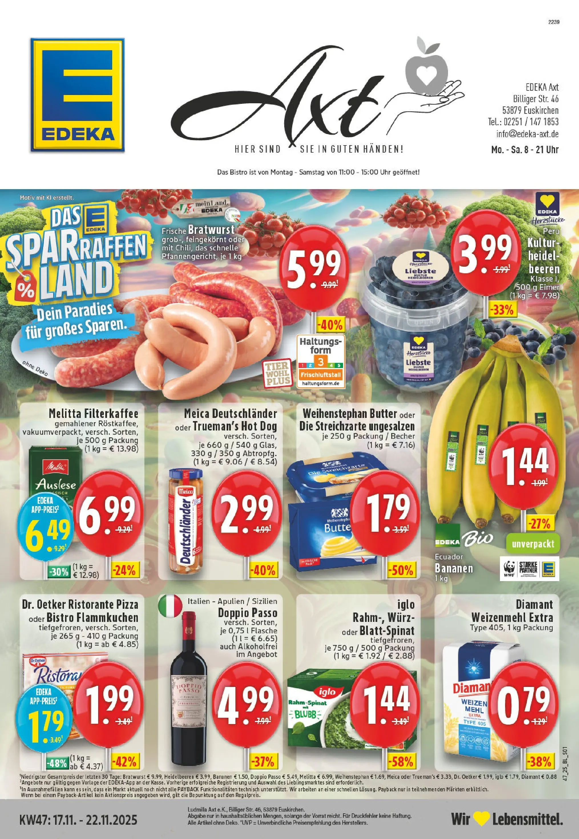 Edeka prospekt Euskirchen	 (ab 17.11.2025) » Angebote Online | Seite: 1 | Produkte: Ristorante, Weizenmehl, Meica, Pizza