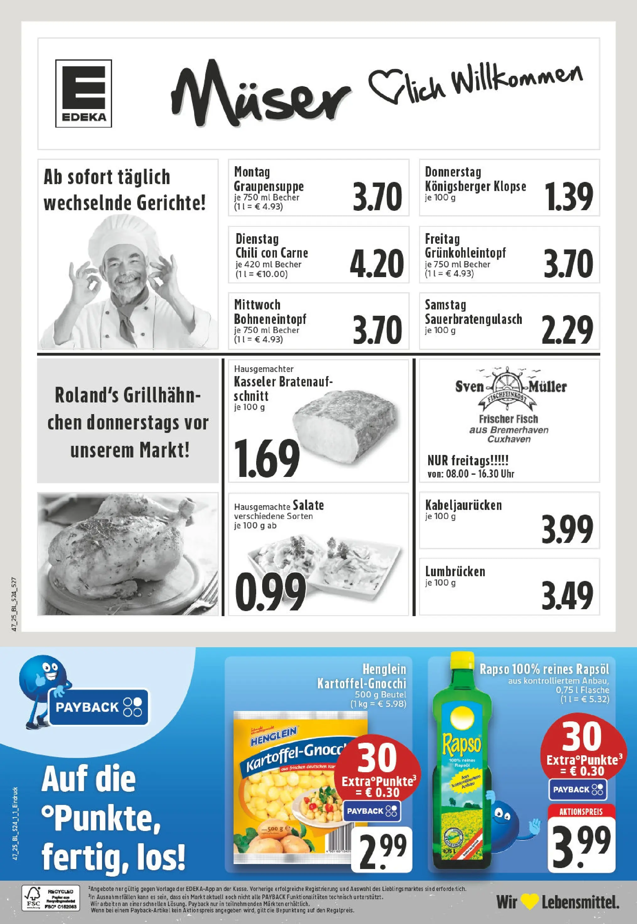 Edeka prospekt Moers	 (ab 17.11.2025) » Angebote Online | Seite: 24 | Produkte: Rapsöl, Fisch, Chili, Uhr