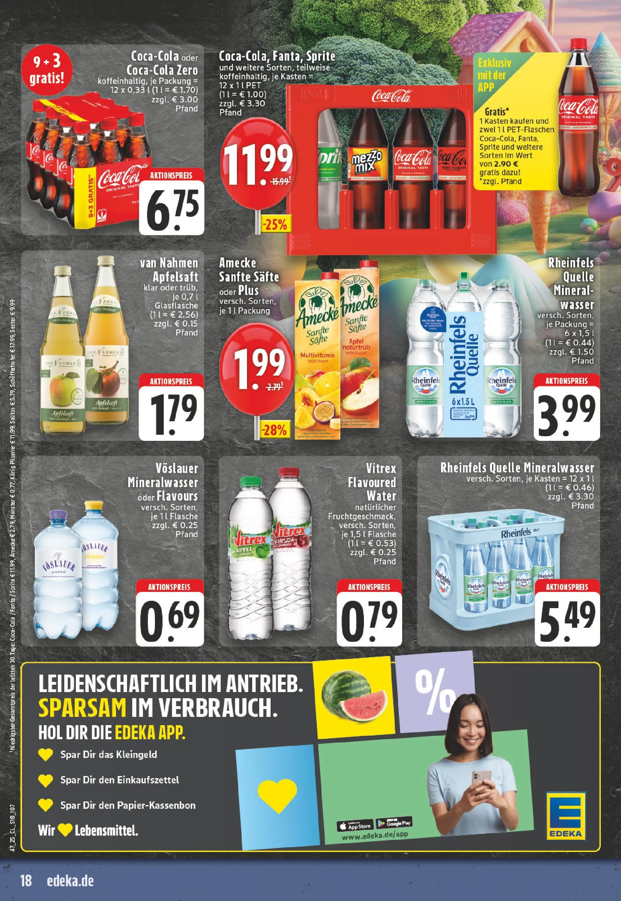 Edeka prospekt Würselen	 (ab 17.11.2025) » Angebote Online | Seite: 18 | Produkte: Sprite, Apfelsaft, Apple, Rheinfels quelle