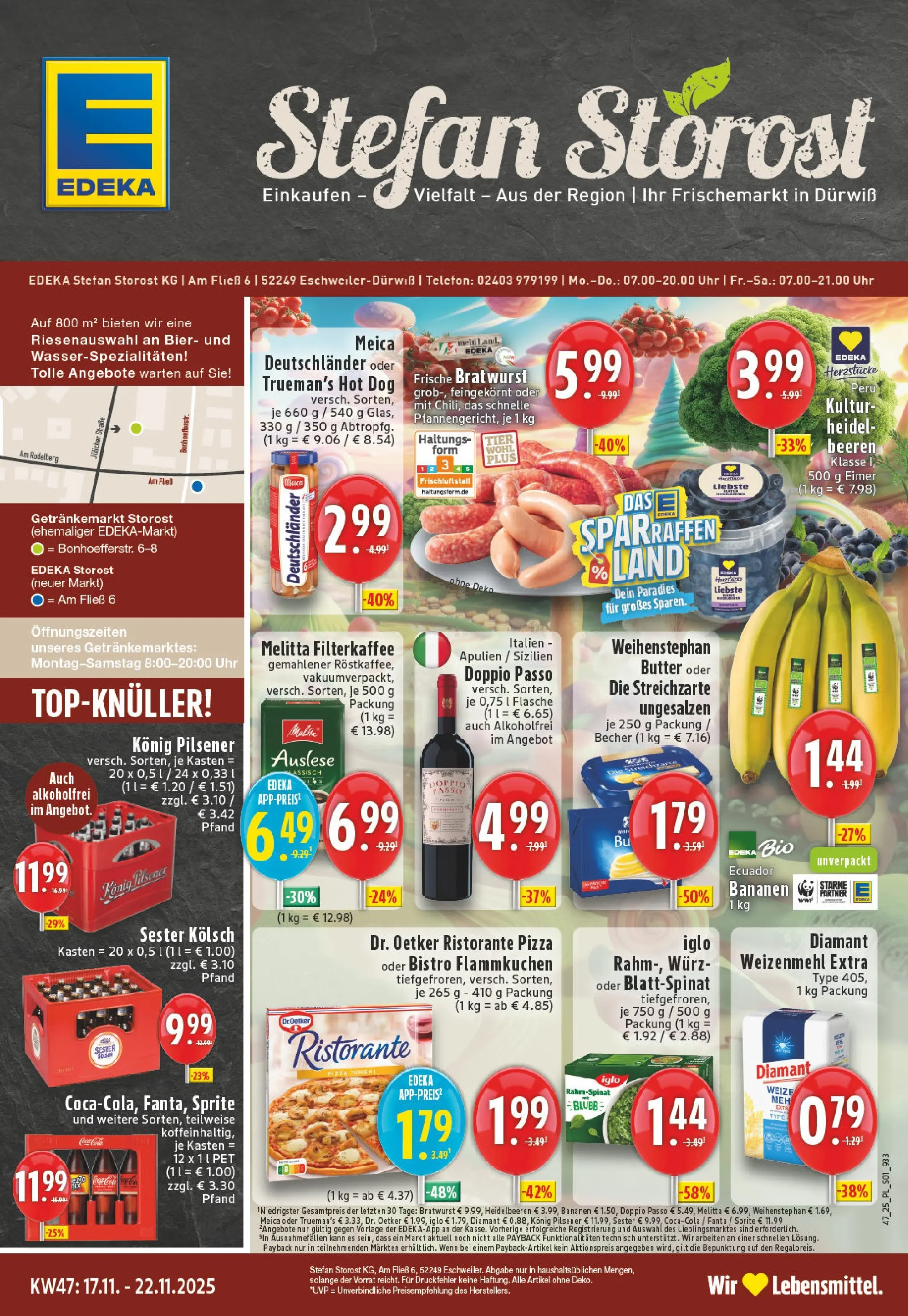 Edeka prospekt Eschweiler-Dürwiß	 (ab 17.11.2025) » Angebote Online | Seite: 1 | Produkte: Sprite, Butter, Bananen, Uhr