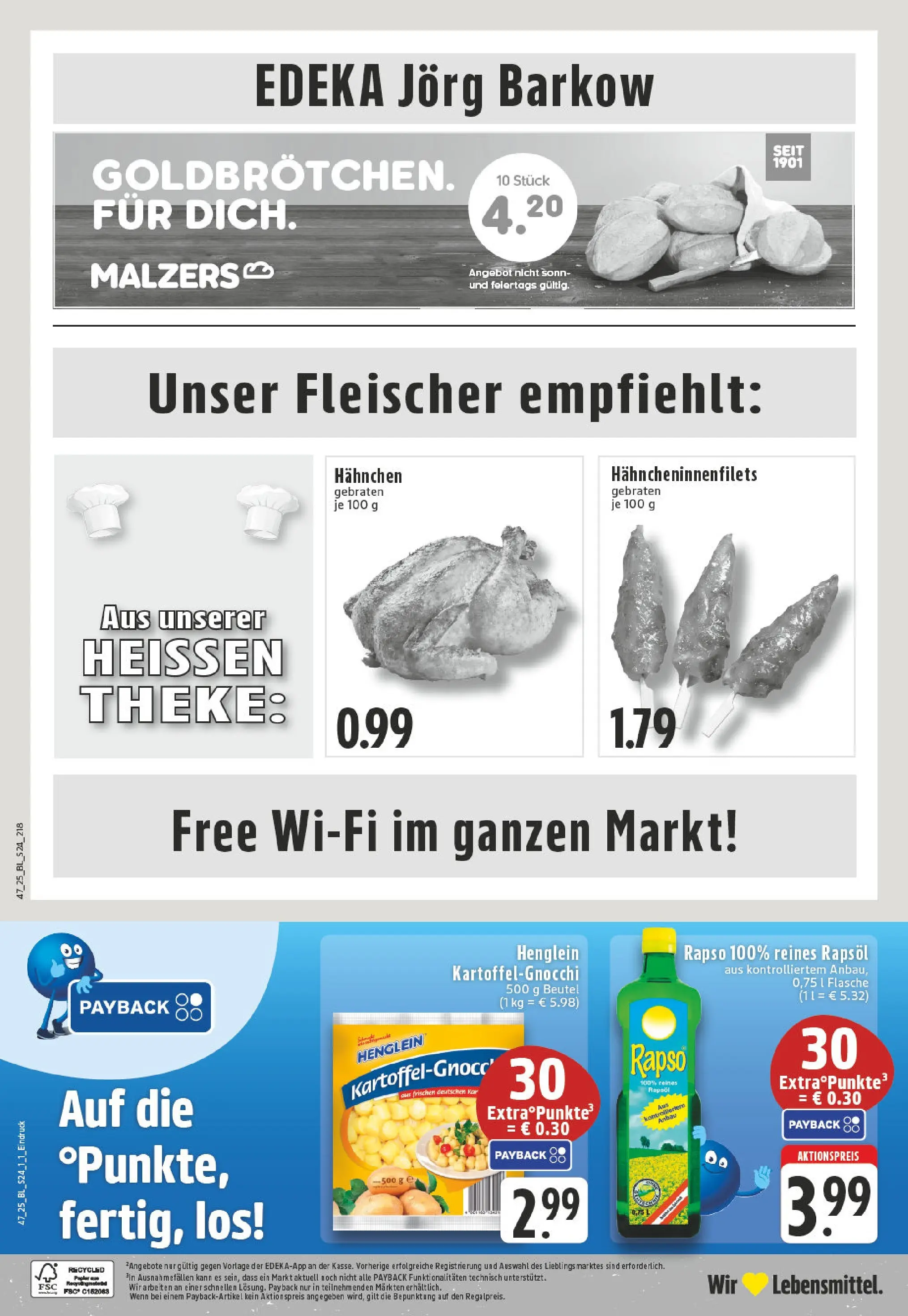 Edeka prospekt Oberhausen	 (ab 17.11.2025) » Angebote Online | Seite: 24 | Produkte: Hahnchen, Theke, Rapsöl