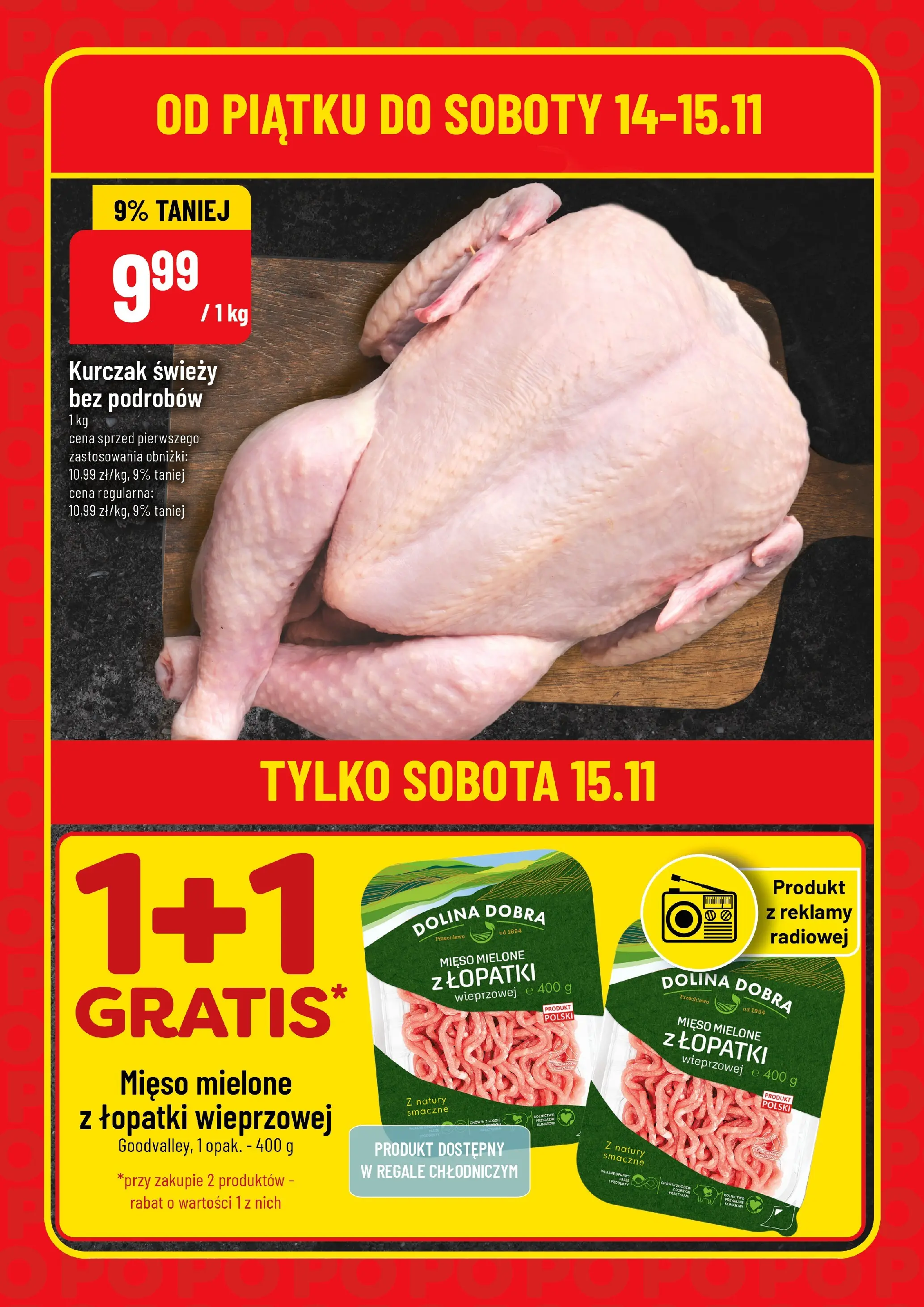 Nowa POLOmarket gazetka od jutra 13.11.2025 (PDF) | Strona: 4 | Produkty: Kurczak, Mięso, Mięso mielone