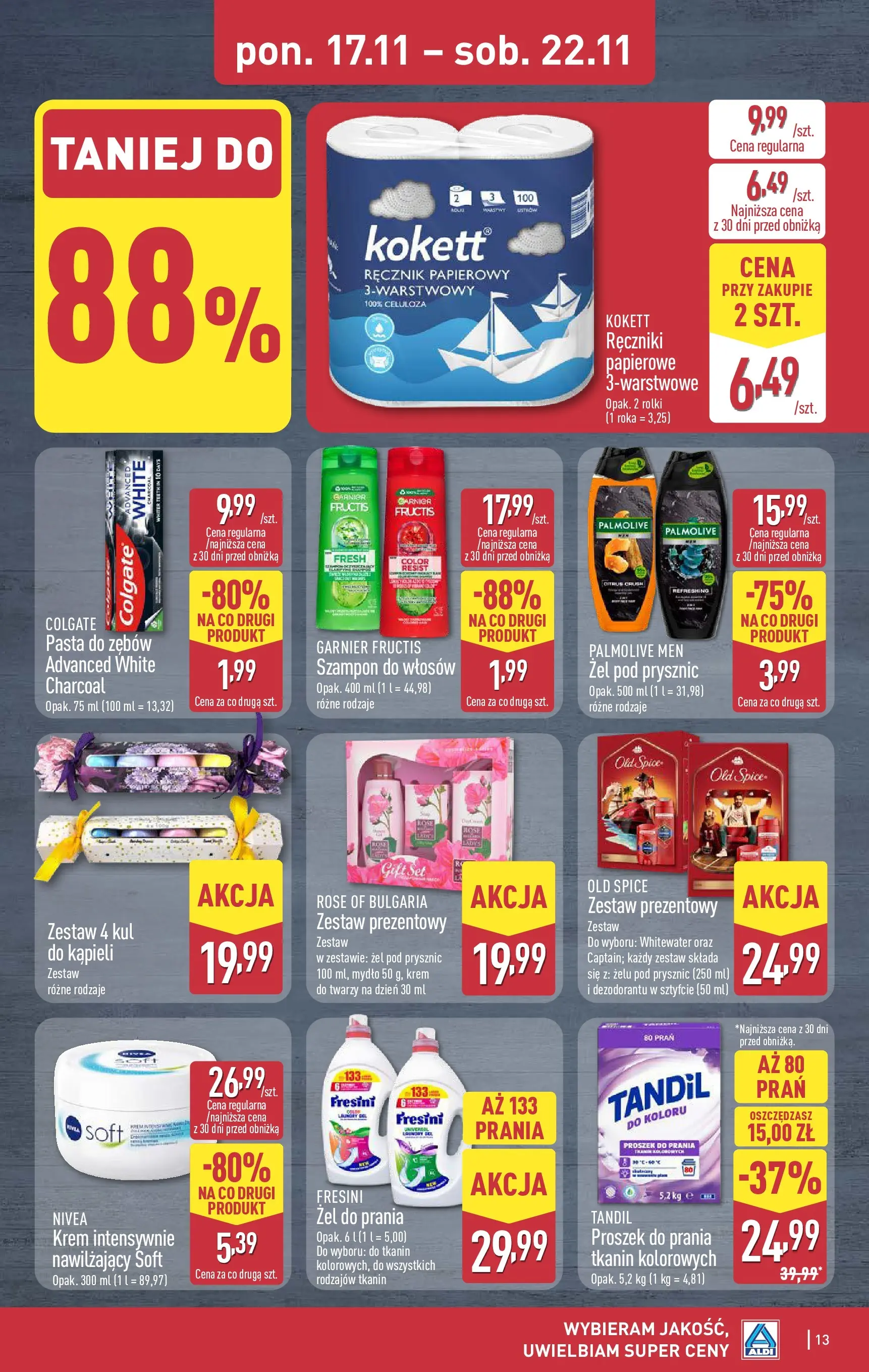 Aldi - Nie przegap tych okazji w ALDI od 16.11.2025 - Ulotka PDF, promocje | Strona: 13 | Produkty: Prysznic, Szampon, Mydło, Krem