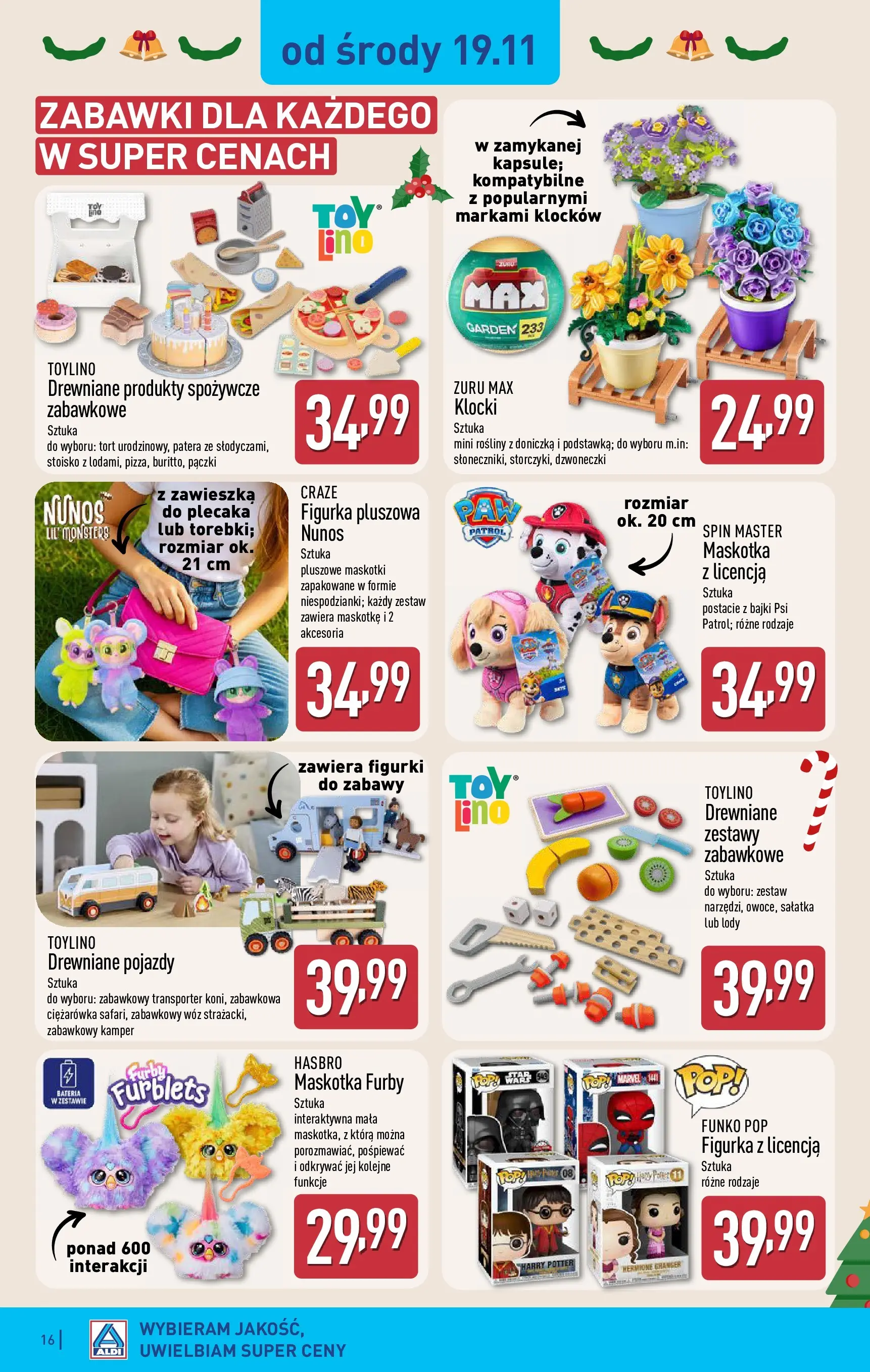 Aldi - Nie przegap tych okazji w ALDI od 16.11.2025 - Ulotka PDF, promocje | Strona: 16 | Produkty: Figurki, Bateria, Doniczka, Sałatka