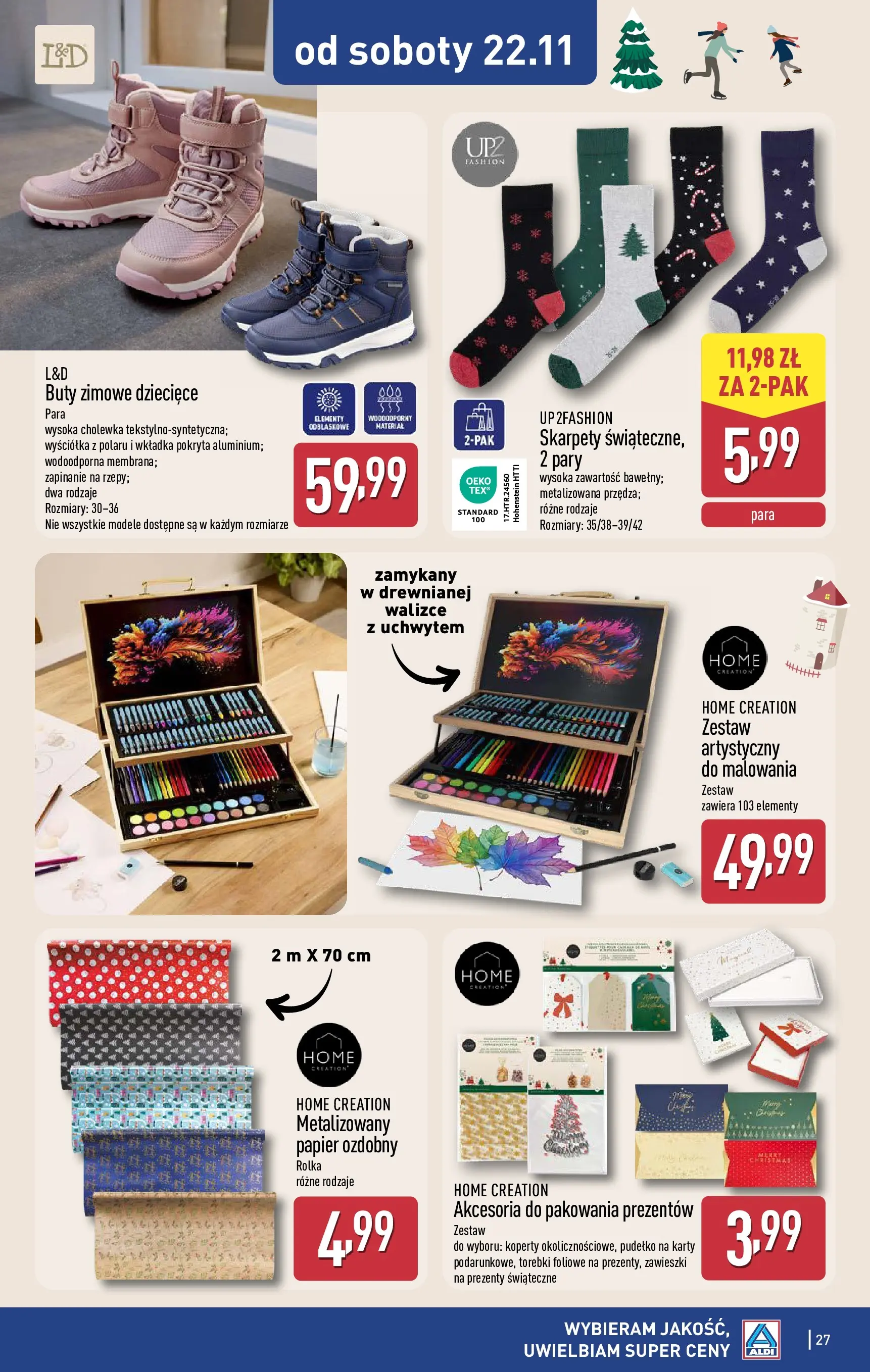 Aldi - Nie przegap tych okazji w ALDI od 16.11.2025 - Ulotka PDF, promocje | Strona: 27 | Produkty: Buty, Buty zimowe, Pudełko, Torebki