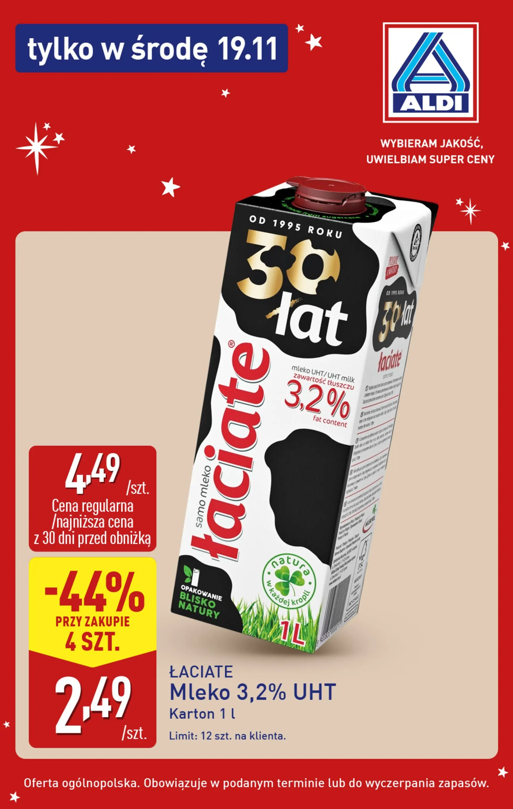 Aldi Gazetka - Tylko w środę od 19.11.2025 - Ulotka PDF, promocje | Strona: 2 | Produkty: Mleko