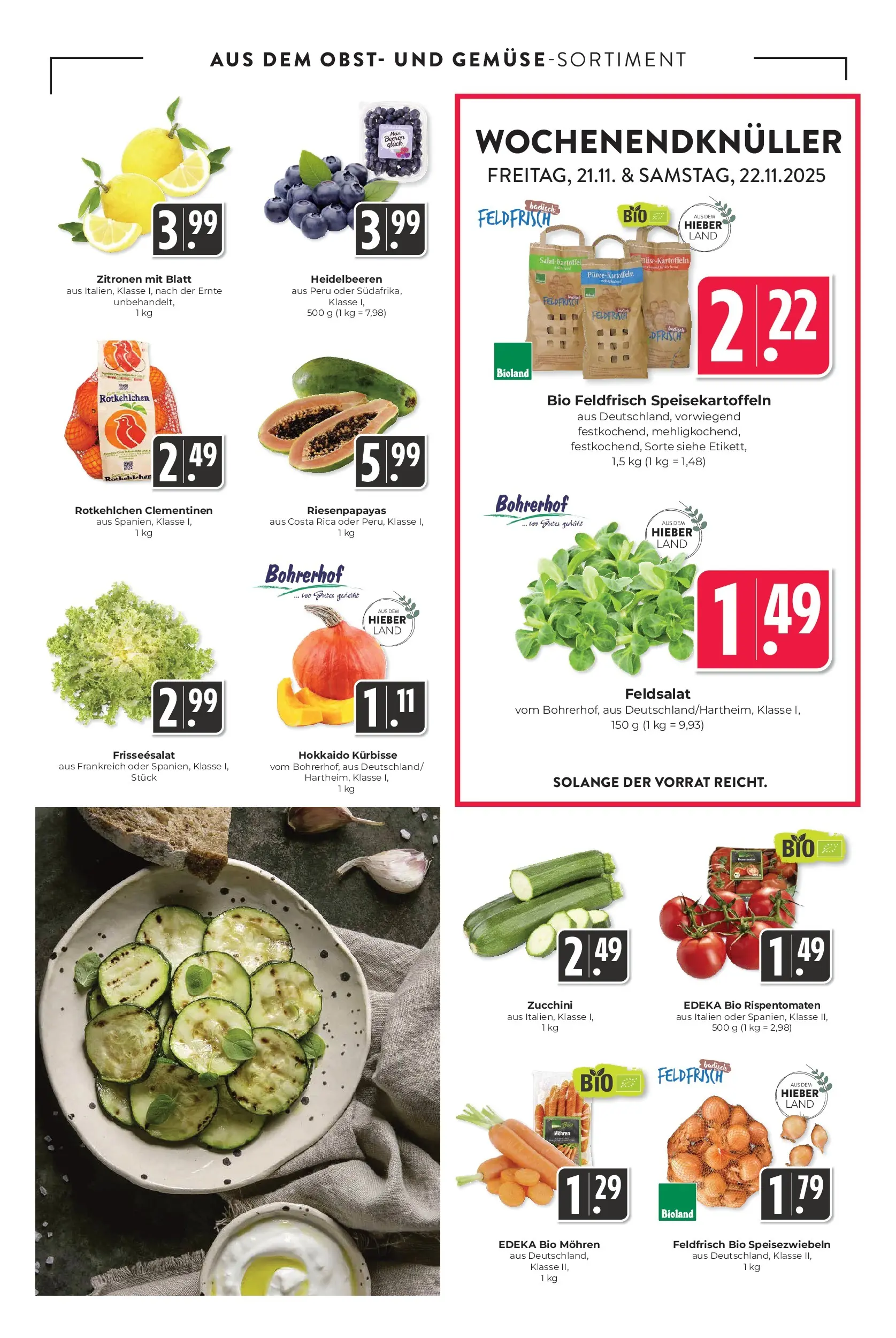 Entdecke - Hieber's Frischecenter: Meine Woche (ab 16.11.2025) zum Blättern | Seite: 7 | Produkte: Mohren, Heidelbeeren, Obst, Zitronen