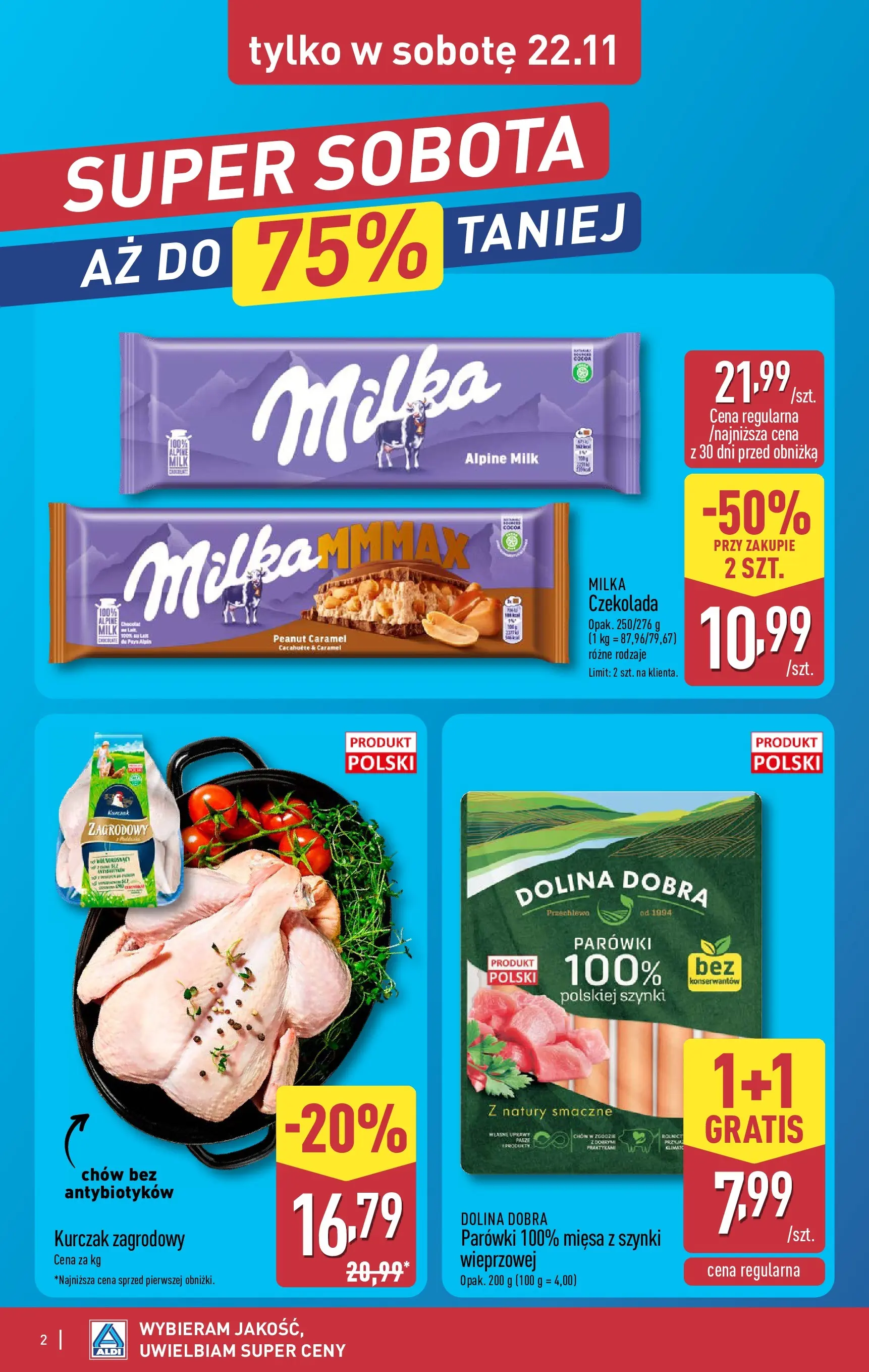 Aldi Gazetka - Okazje na weekend od 20.11.2025 - Ulotka PDF, promocje | Strona: 2 | Produkty: Kurczak, Milka, Kurczak zagrodowy, Czekolada