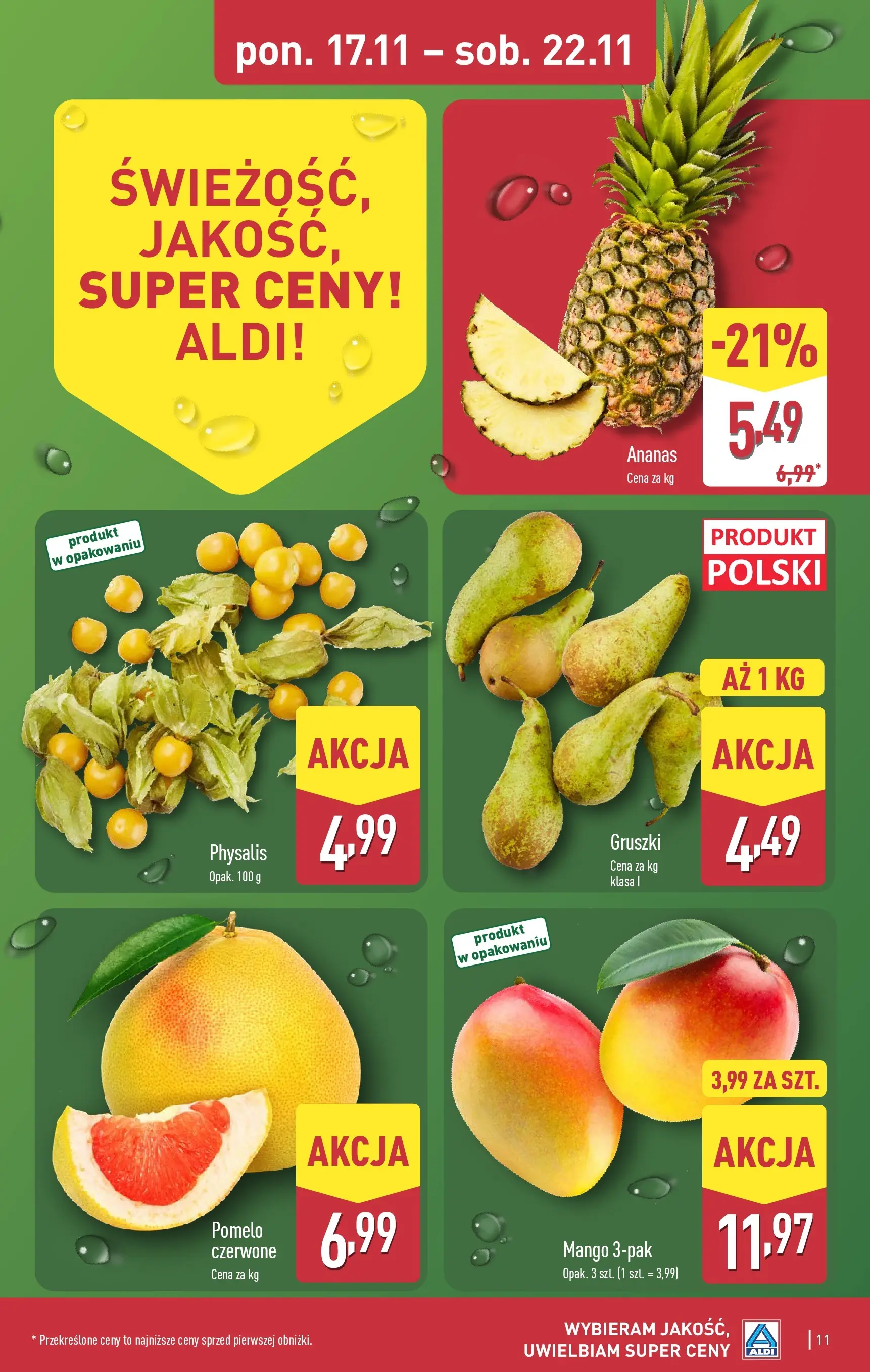 Aldi Gazetka - Okazje na weekend od 20.11.2025 - Ulotka PDF, promocje | Strona: 11 | Produkty: Mango, Pomelo, Ananas
