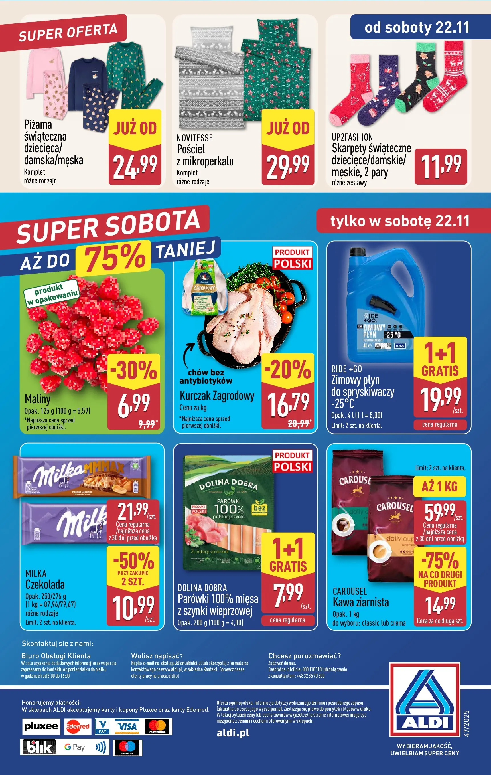 Aldi Gazetka - Okazje na weekend od 20.11.2025 - Ulotka PDF, promocje | Strona: 16 | Produkty: Piżama, Maliny, Milka, Czekolada