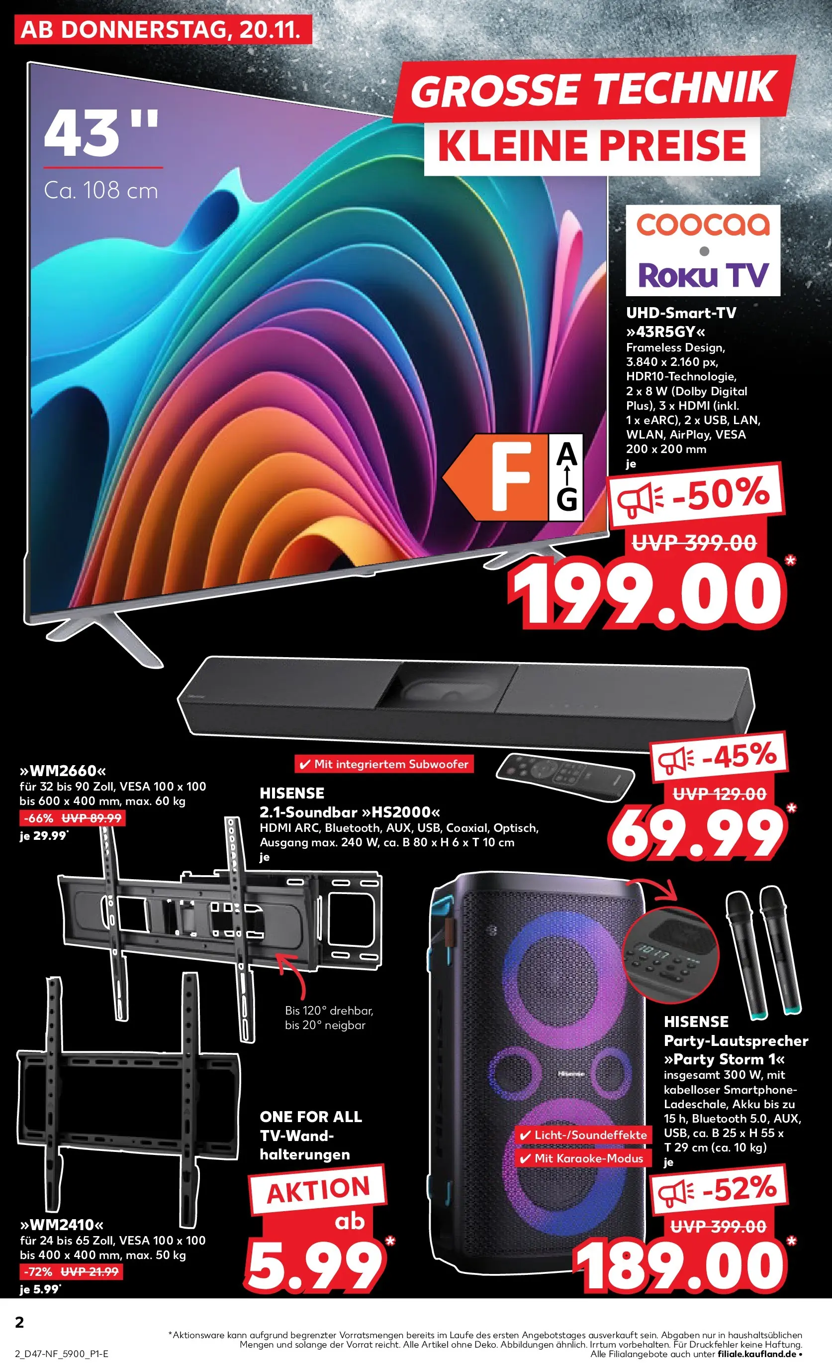 Prospekt Kaufland ab 19.11.2025 » Angebote Online zum Blättern | Seite: 2 | Produkte: Smart TV, Soundbar, Smartphone, TV