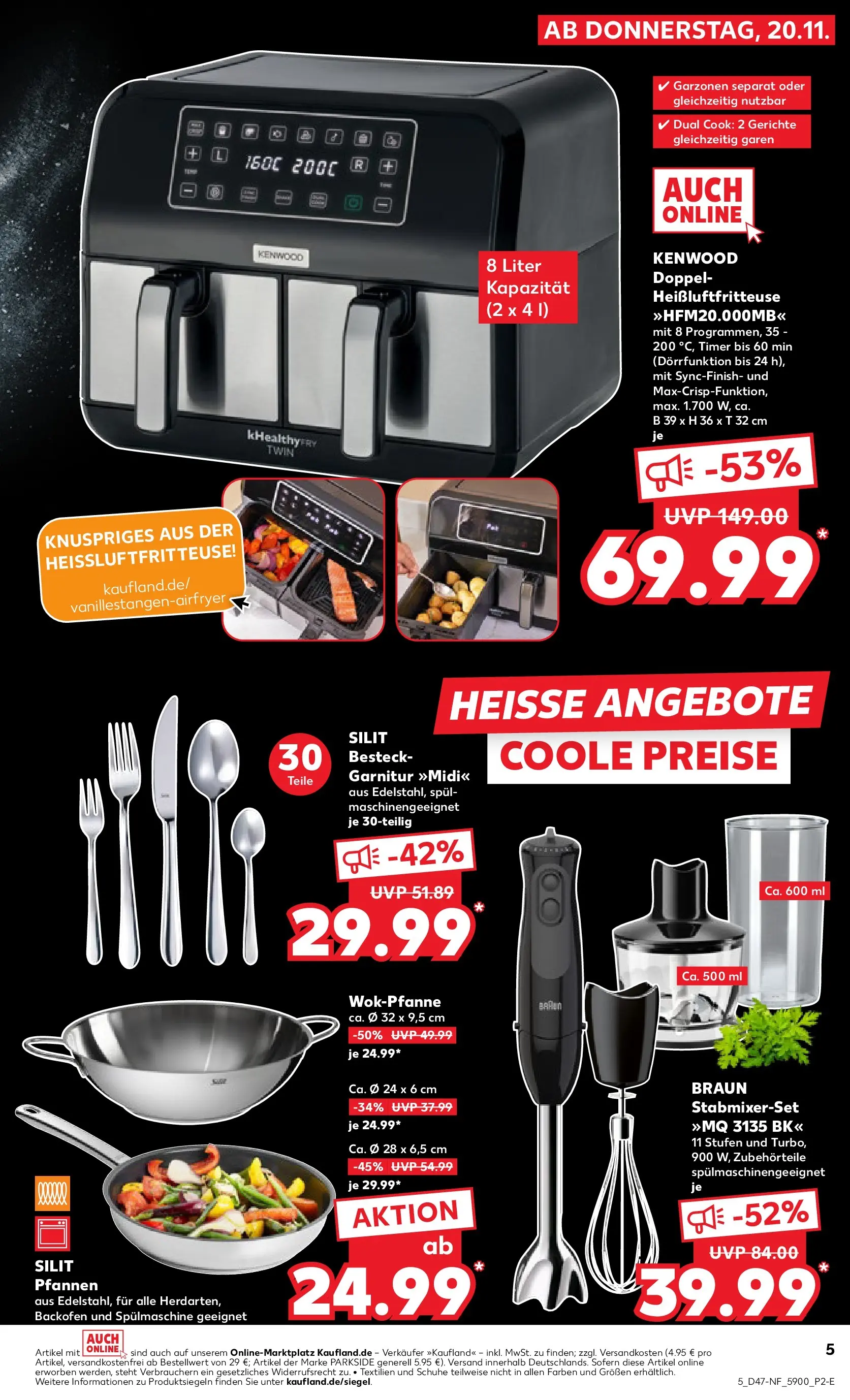 Prospekt Kaufland ab 19.11.2025 » Angebote Online zum Blättern | Seite: 5 | Produkte: Backofen, Wok, Heißluftfritteuse