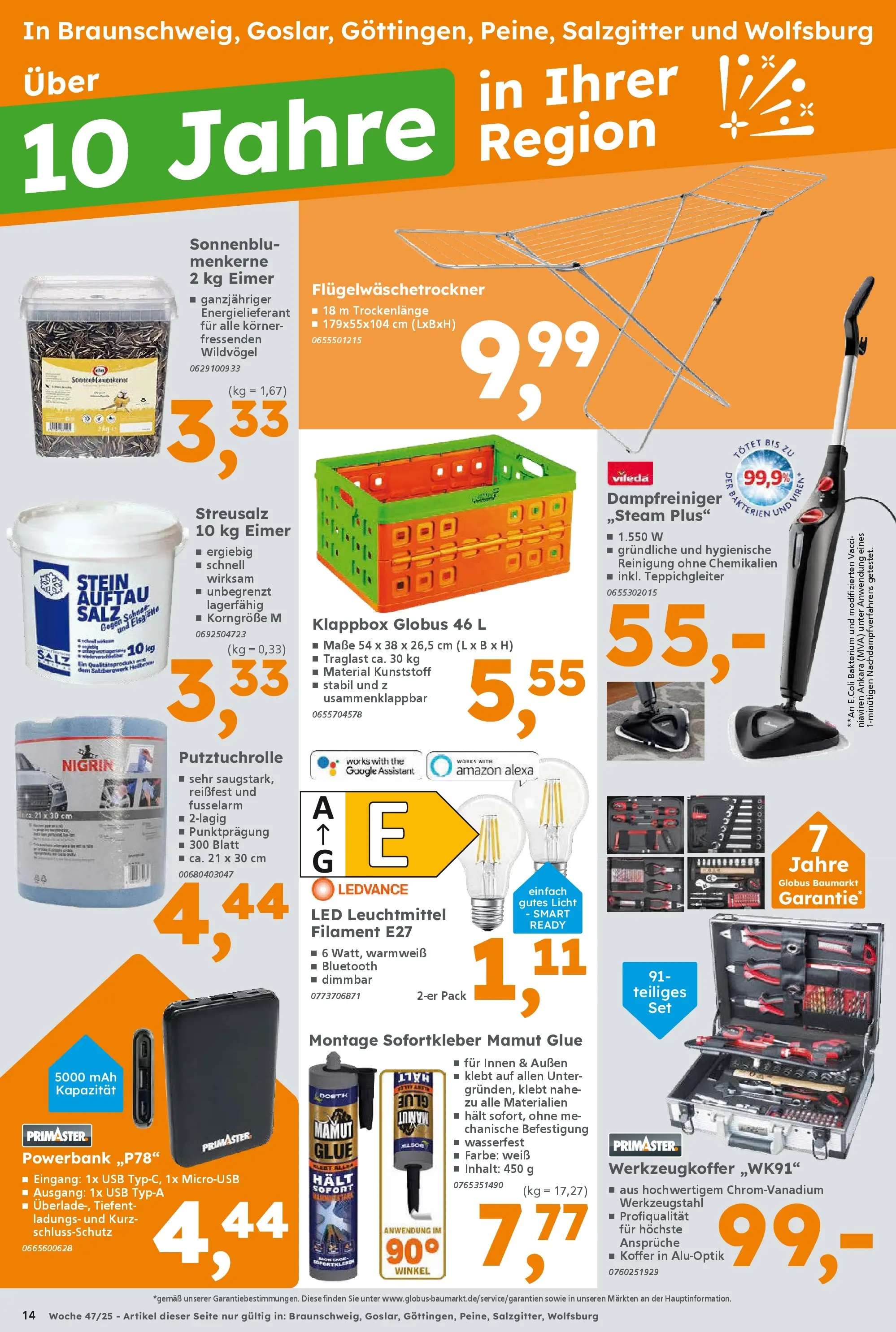 Globus Baumarkt prospekt Göttingen	 (ab 16.11.2025) zum Blättern | Seite: 14 | Produkte: USB, Salz, Koffer, Powerbank