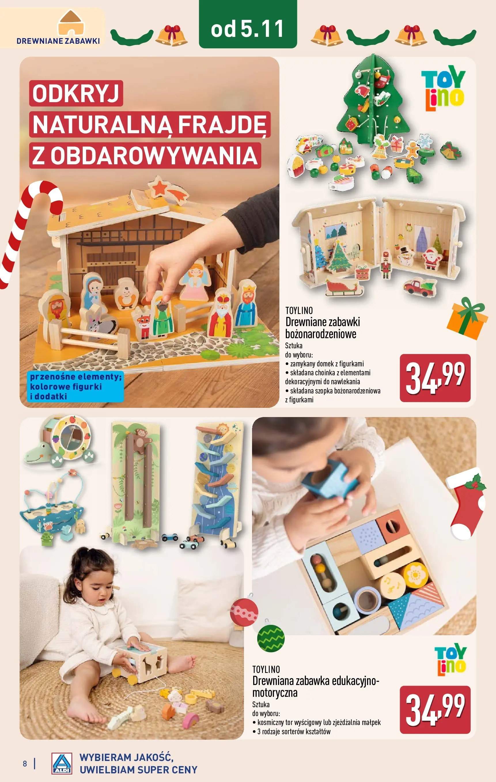 Aldi gazetka od 05.11.2025 | Boże Narodzenie 🎄🎁 | Strona: 8 | Produkty: Choinka, Figurki