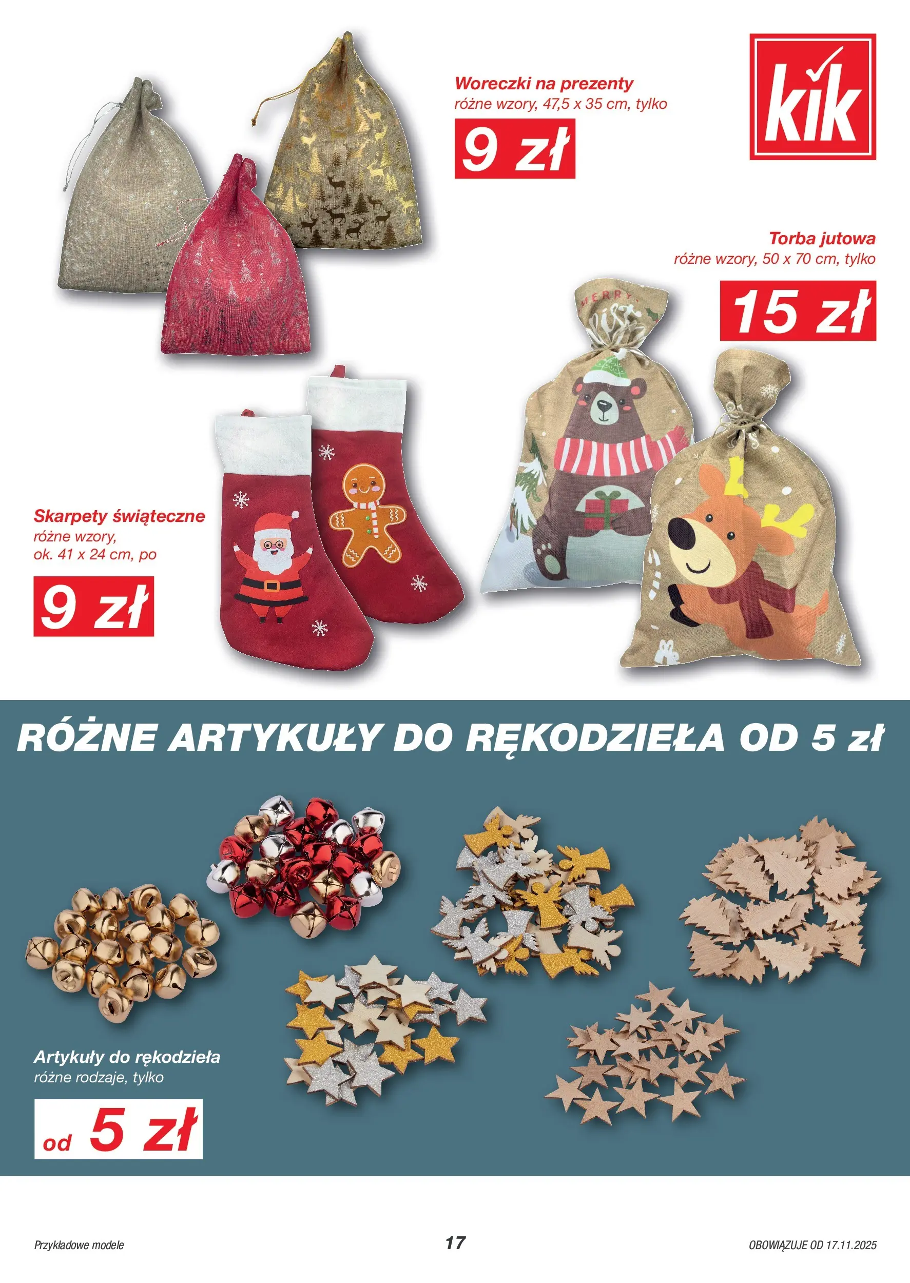 Kik BLACK FRIDAY Gazetka od 17.11.2025 | Promocje | Strona: 17 | Produkty: Skarpety, Torba