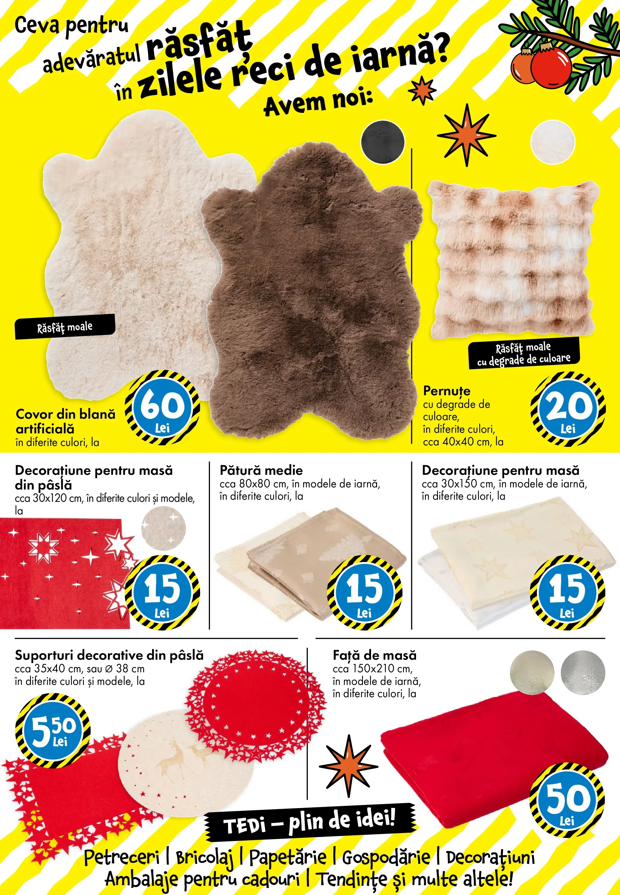 TEDi - Catalog TEDi până în data de 23.11.2025 - Oferta 13.11.2025 - 23.11.2025 | Pagină: 25 | Produse: Față de masă, Pătură, Masă, Covor