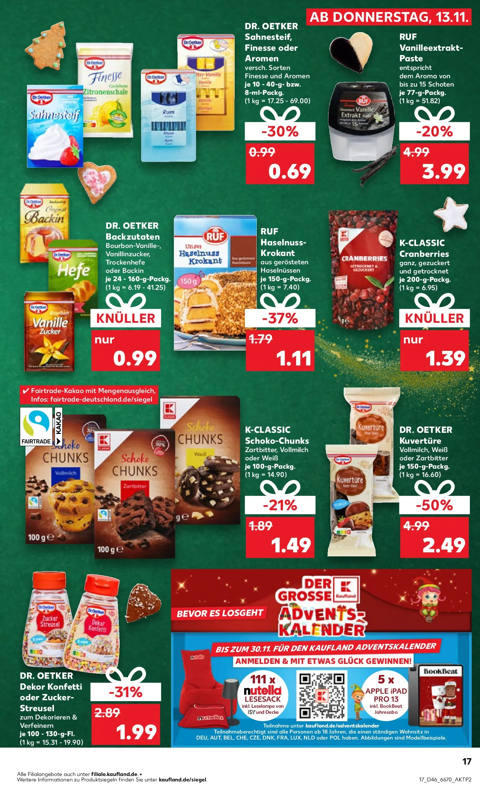 Prospekt Kaufland ab 16.11.2025 » Angebote Online zum Blättern | Seite: 17 | Produkte: Ipad, Apple, Nutella, Zucker
