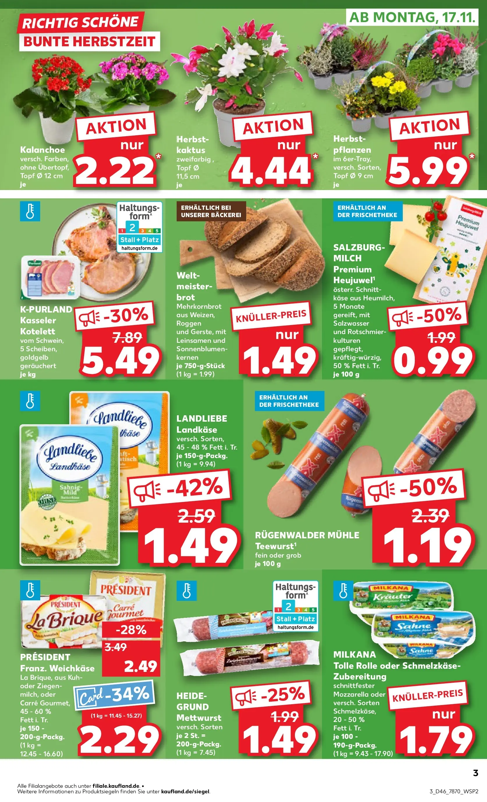 Prospekt Kaufland ab 16.11.2025 » Angebote Online zum Blättern | Seite: 3 | Produkte: Mühle, Milch, Käse, Mozzarella