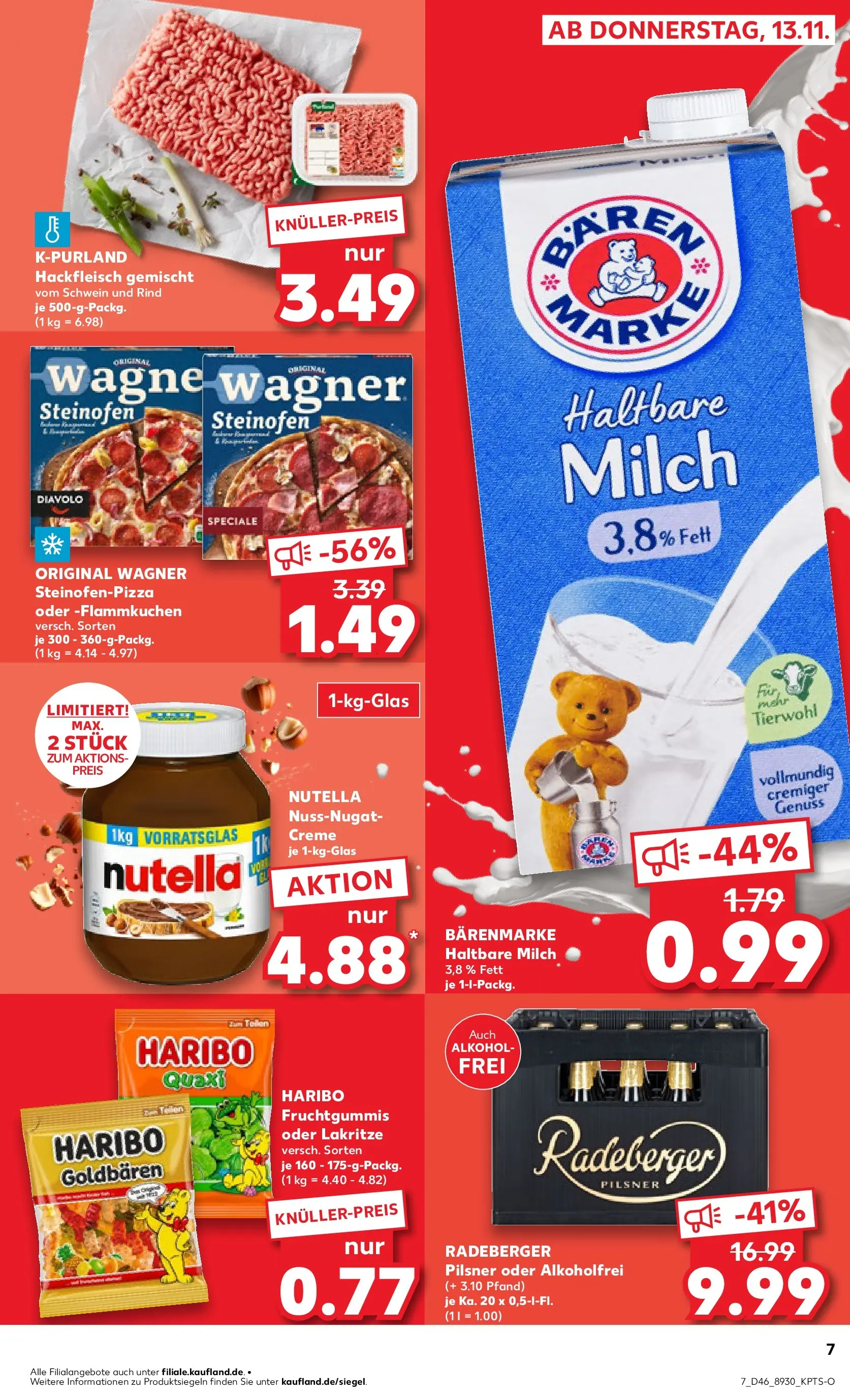 Prospekt Kaufland ab 16.11.2025 » Angebote Online zum Blättern | Seite: 7 | Produkte: Haribo, Milch, Creme, Nutella