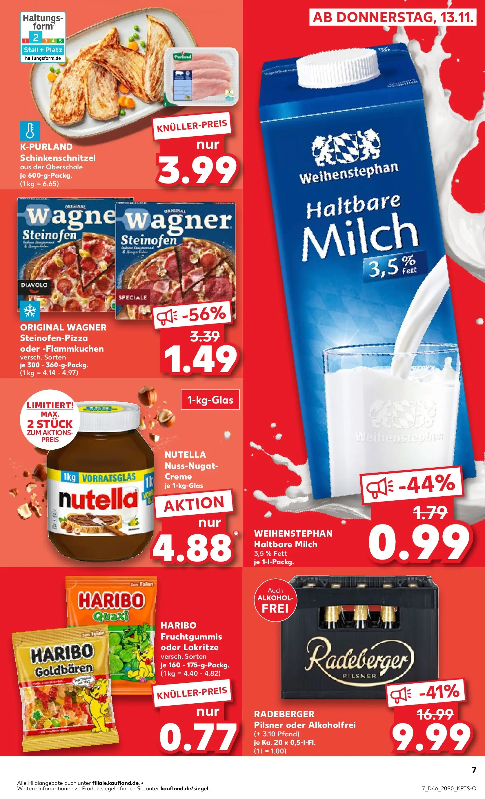 Prospekt Kaufland ab 17.11.2025 » Angebote Online zum Blättern | Seite: 7 | Produkte: Haltbare milch, Creme, Pizza, Radeberger pilsner