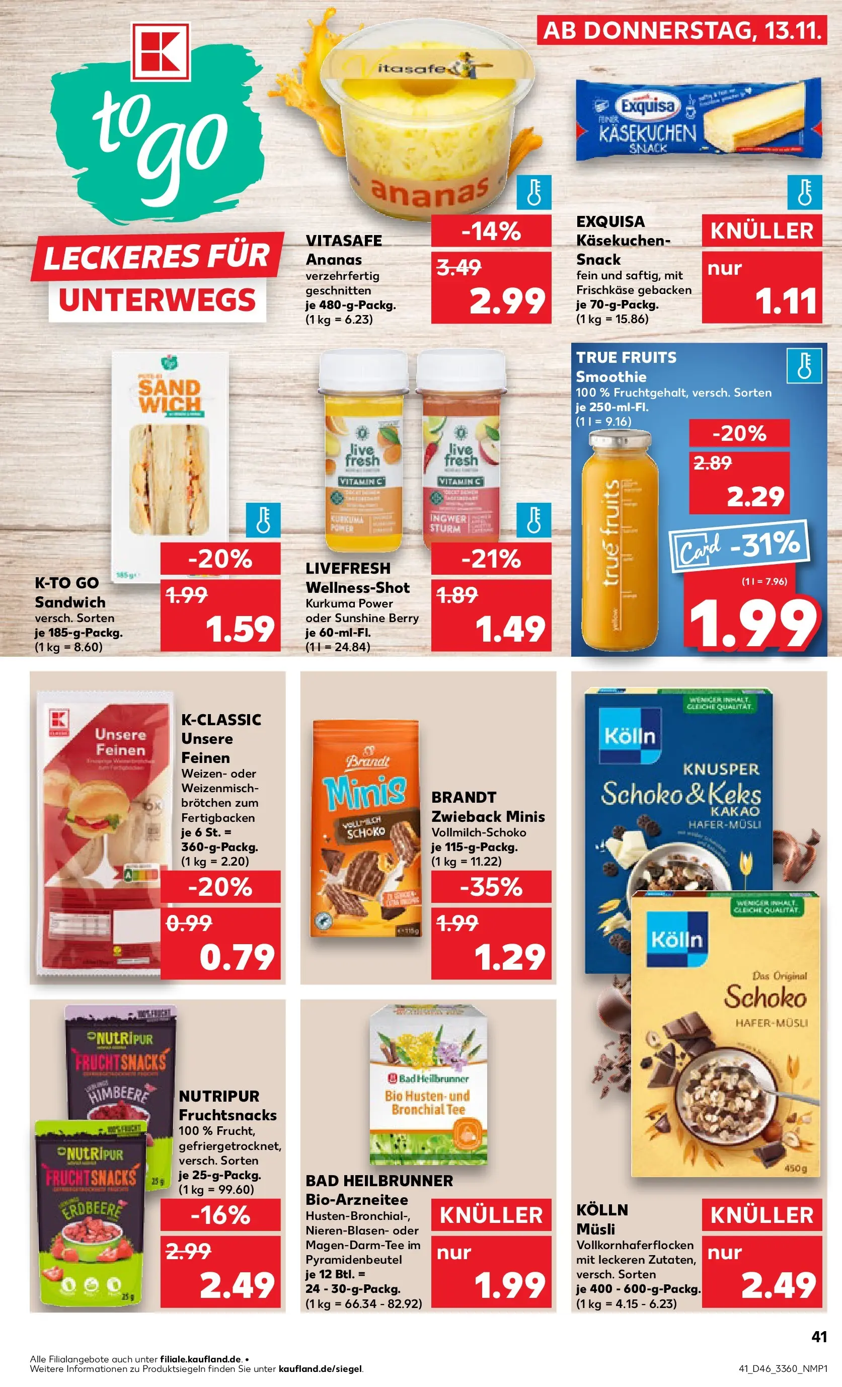 Prospekt Kaufland ab 17.11.2025 » Angebote Online zum Blättern | Seite: 41 | Produkte: Bad, Ananas, Exquisa, Tee