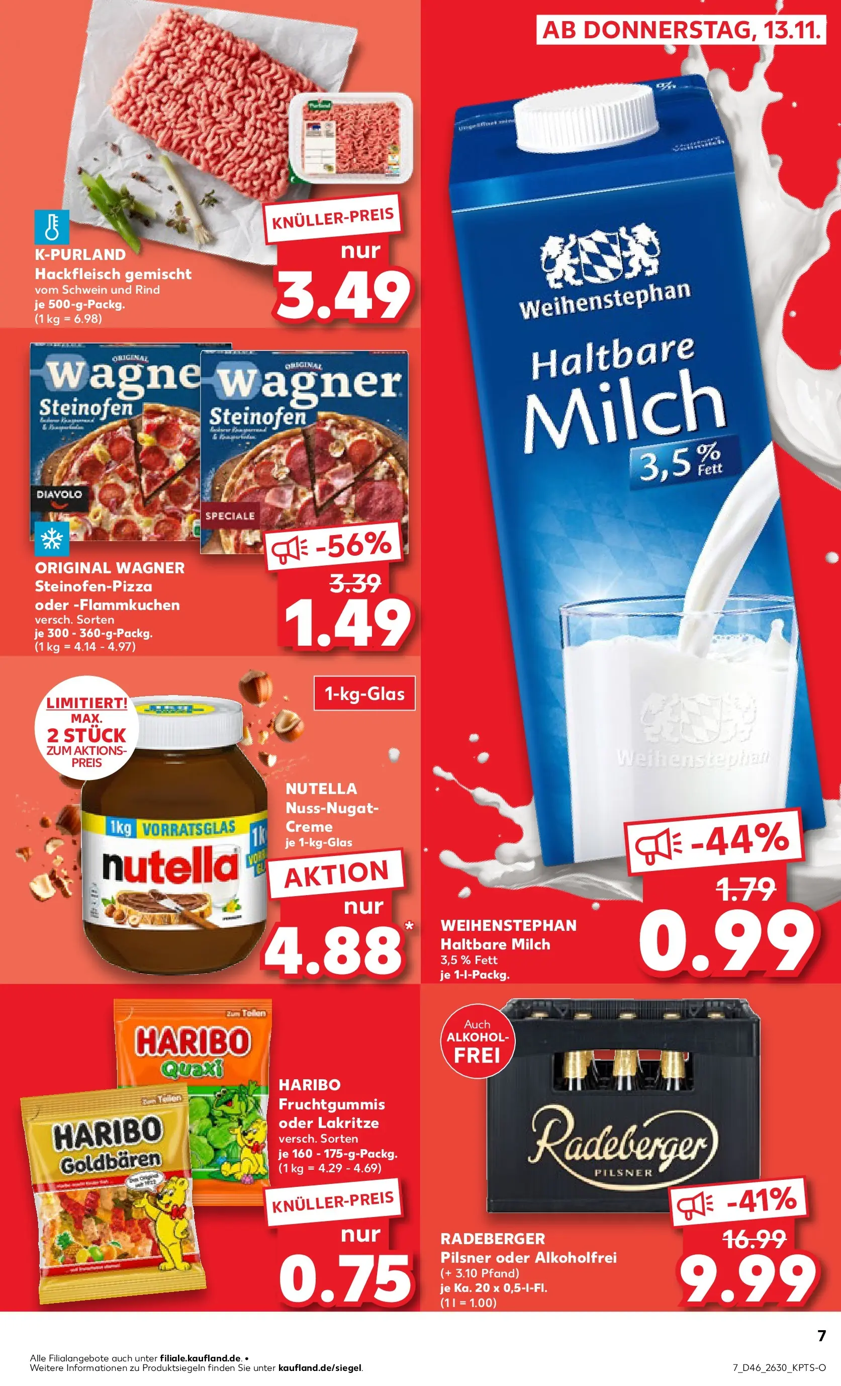 Prospekt Kaufland ab 17.11.2025 » Angebote Online zum Blättern | Seite: 7 | Produkte: Haribo, Milch, Creme, Pizza