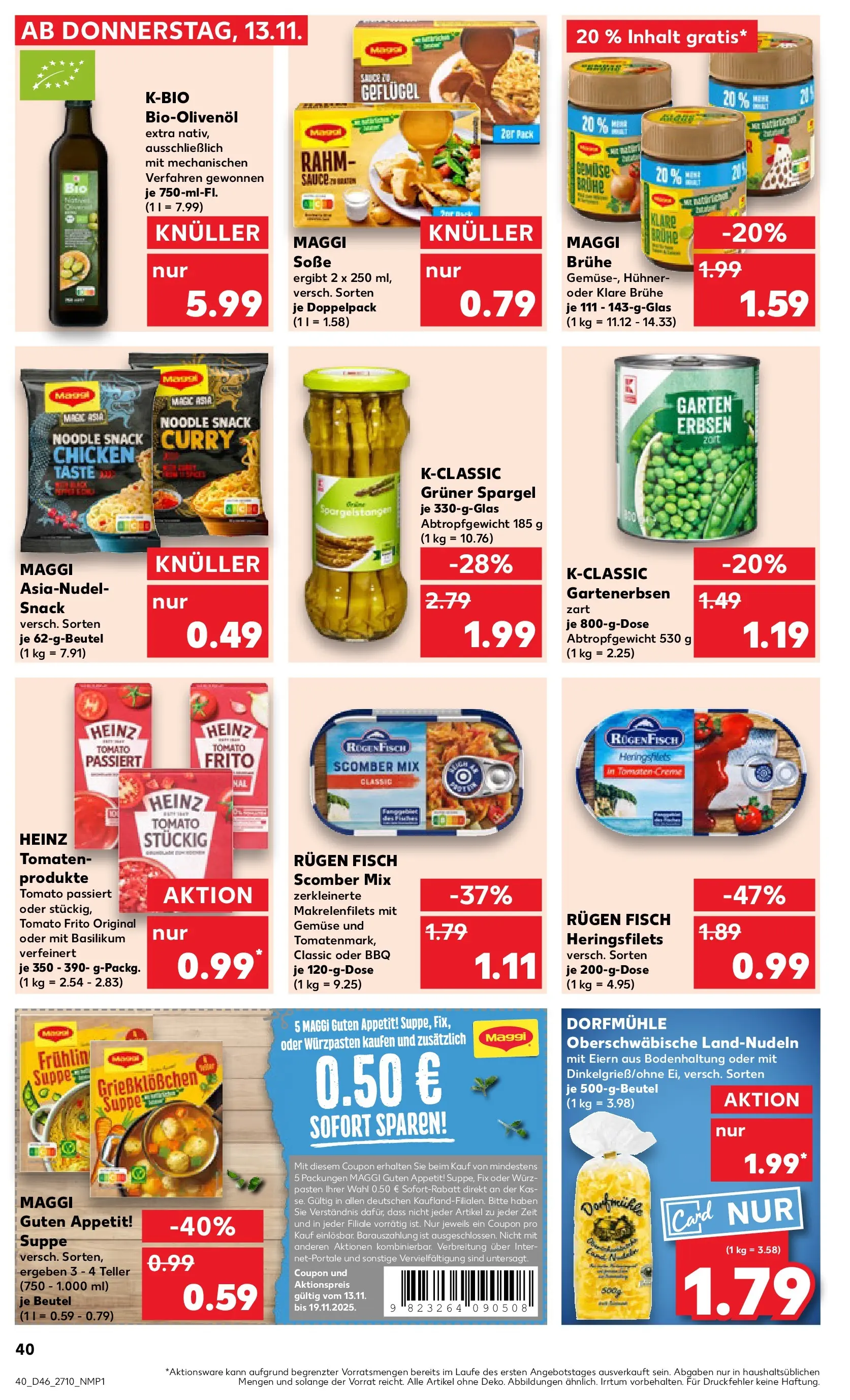 Prospekt Kaufland ab 17.11.2025 » Angebote Online zum Blättern | Seite: 40 | Produkte: Tomaten, Creme, Fisch, Gemüse