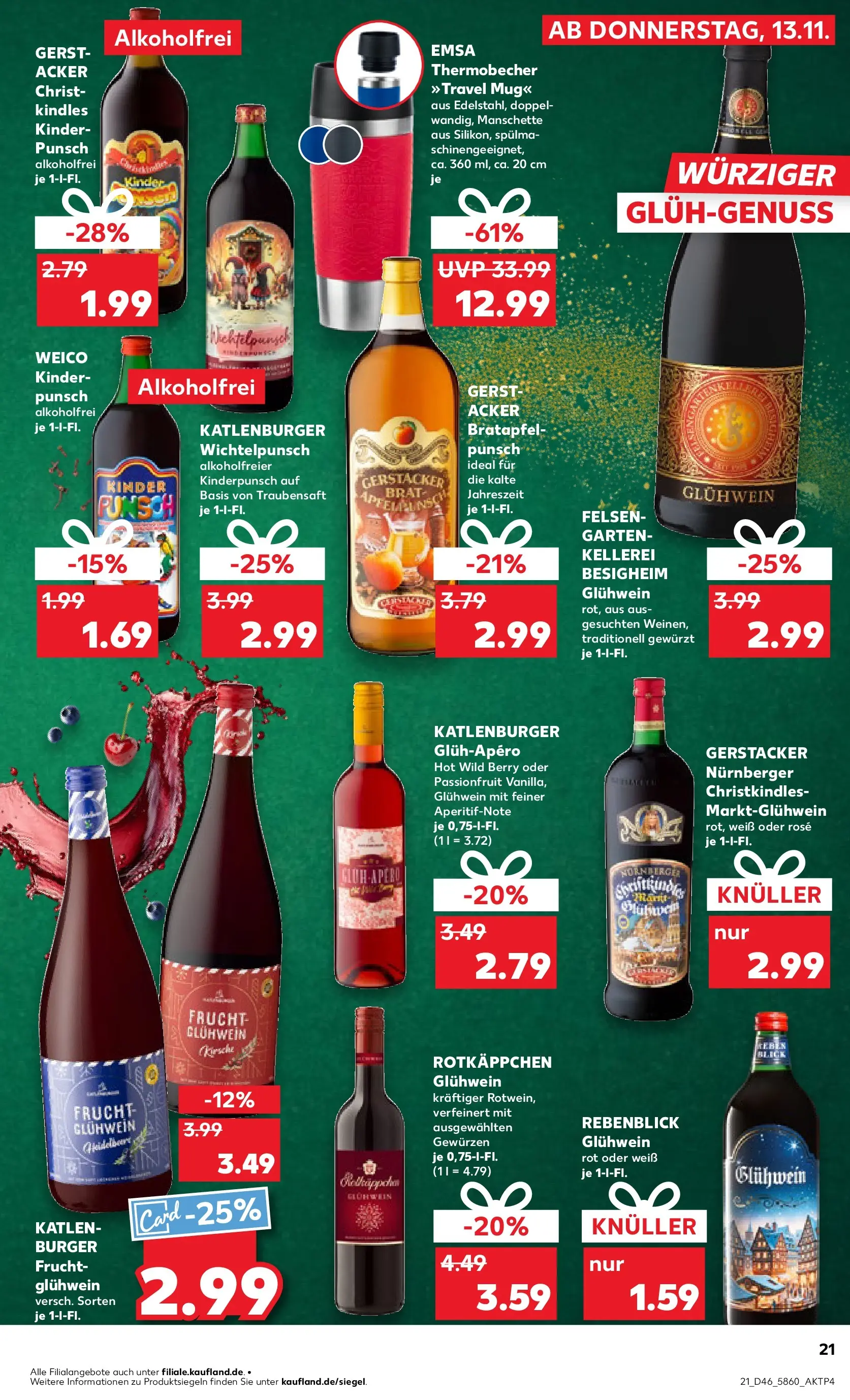 Prospekt Kaufland ab 17.11.2025 » Angebote Online zum Blättern | Seite: 21 | Produkte: Burger, Apple, Rotkäppchen