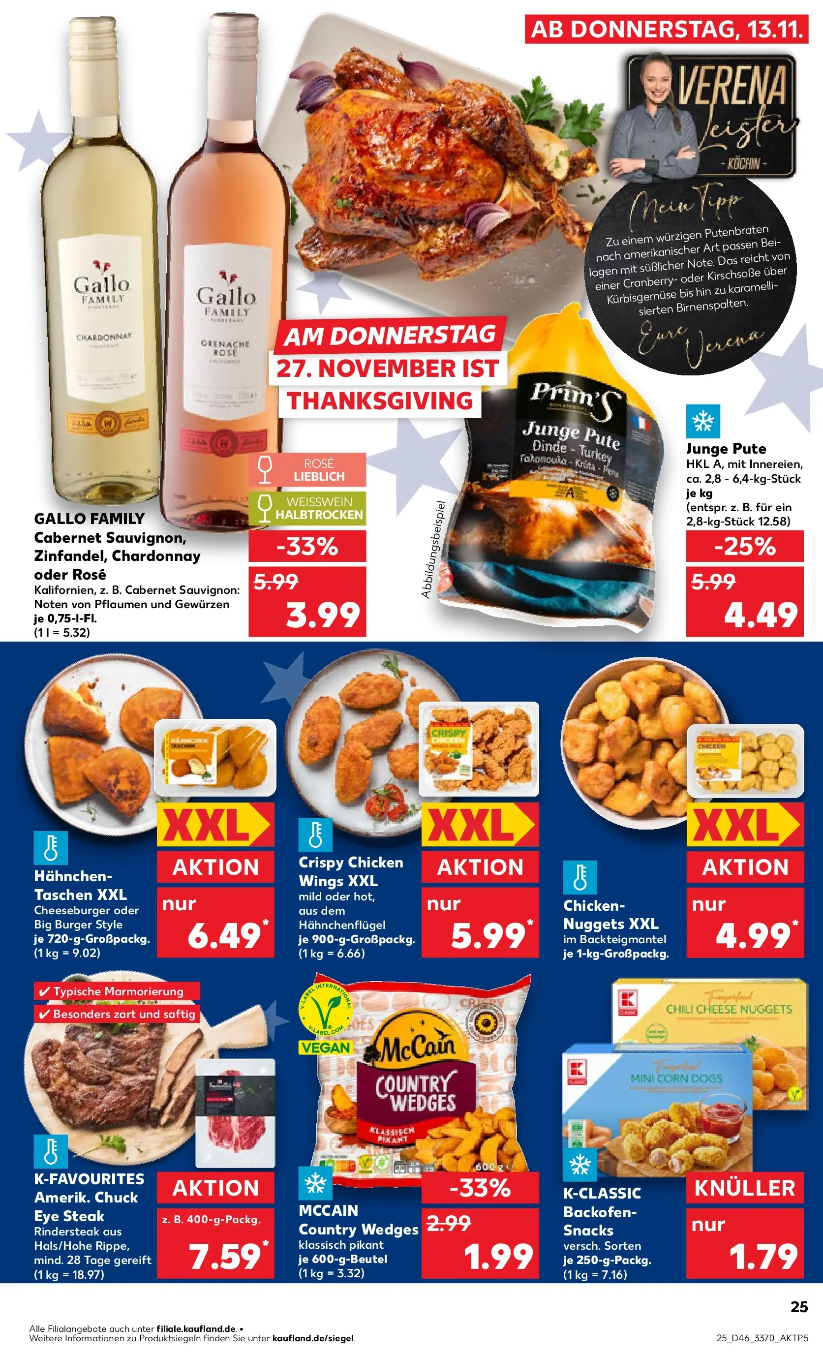 Prospekt Kaufland ab 17.11.2025 » Angebote Online zum Blättern | Seite: 25 | Produkte: Pute, Chili, Backofen, Steak