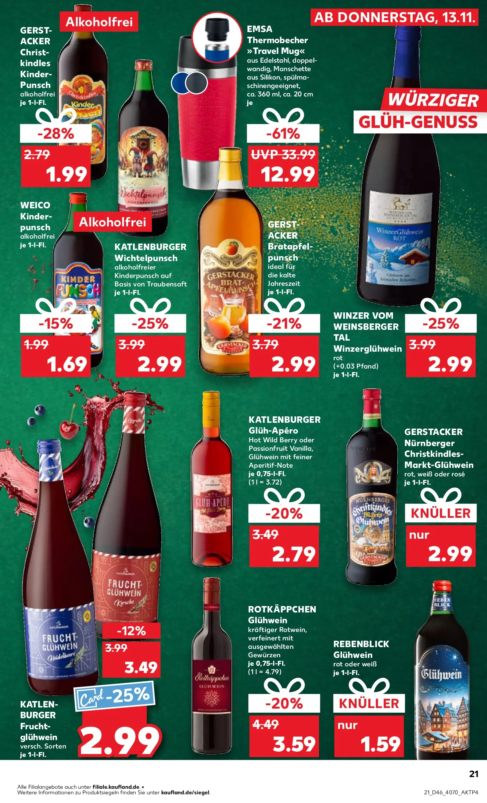 Prospekt Kaufland ab 16.11.2025 » Angebote Online zum Blättern | Seite: 21 | Produkte: Burger, Apple, Rotkäppchen