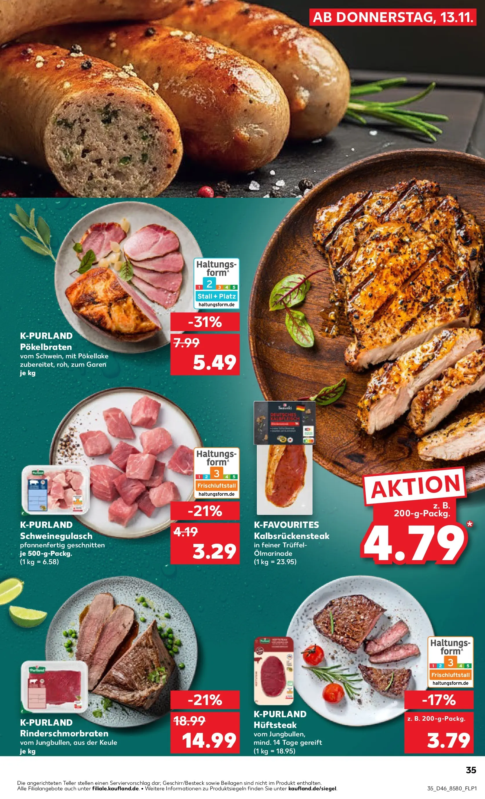 Prospekt Kaufland ab 17.11.2025 » Angebote Online zum Blättern | Seite: 35 | Produkte: Schweinegulasch