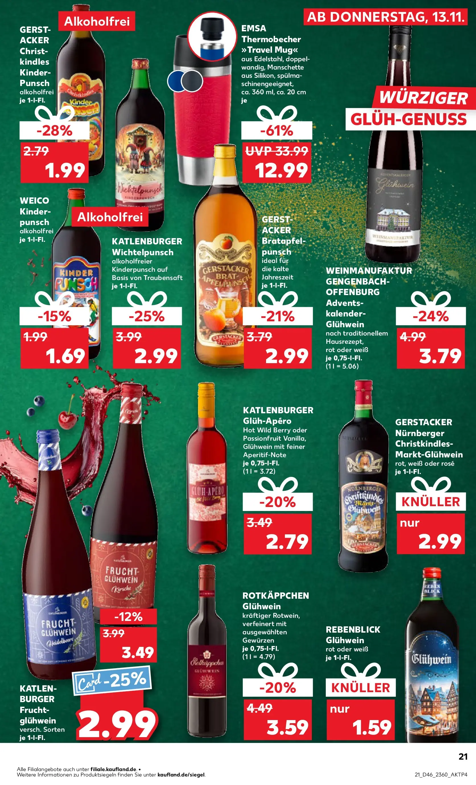 Prospekt Kaufland ab 17.11.2025 » Angebote Online zum Blättern | Seite: 21 | Produkte: Burger, Rotkäppchen