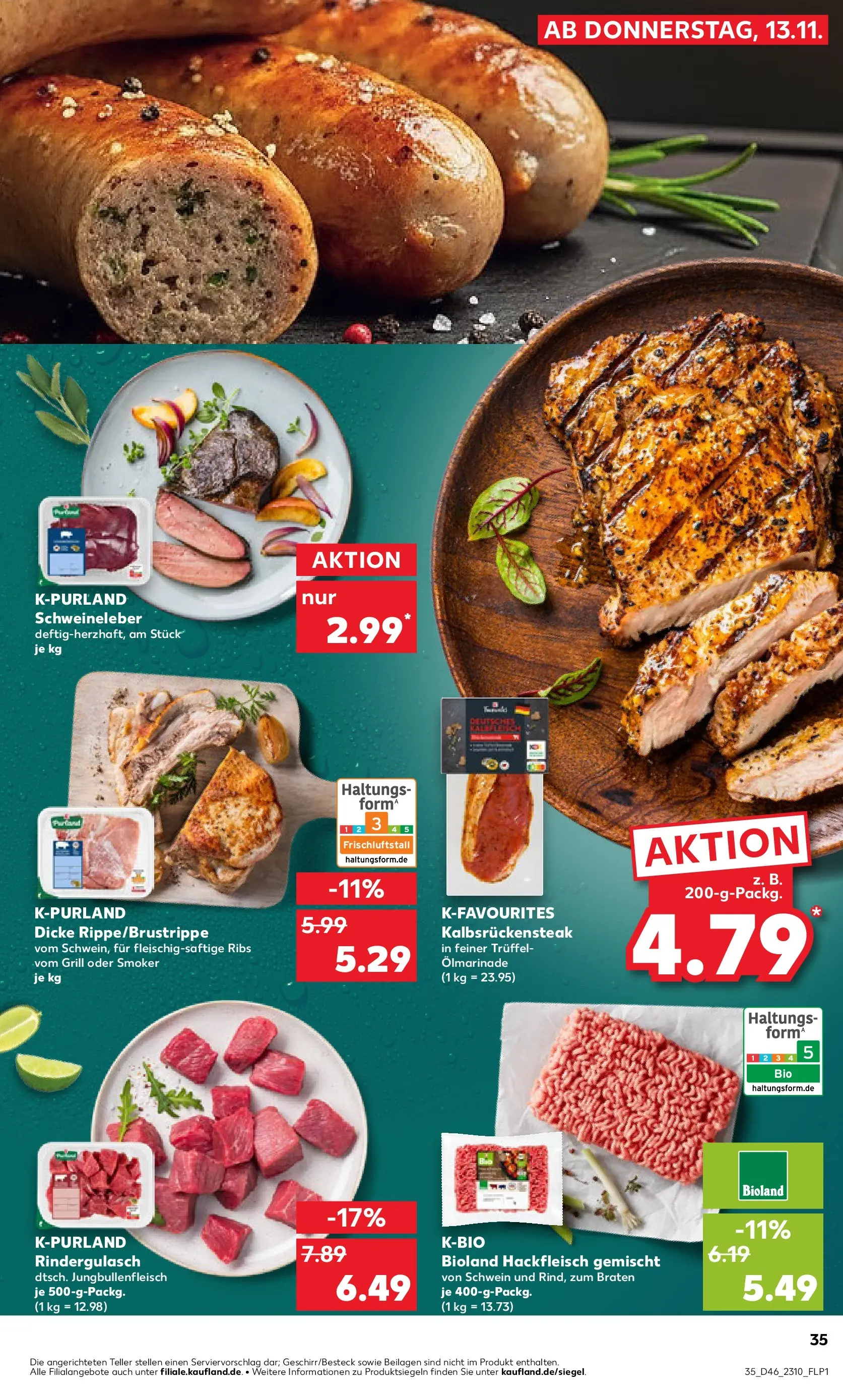 Prospekt Kaufland ab 17.11.2025 » Angebote Online zum Blättern | Seite: 35 | Produkte: Grill, Rindergulasch, Steak, Hackfleisch