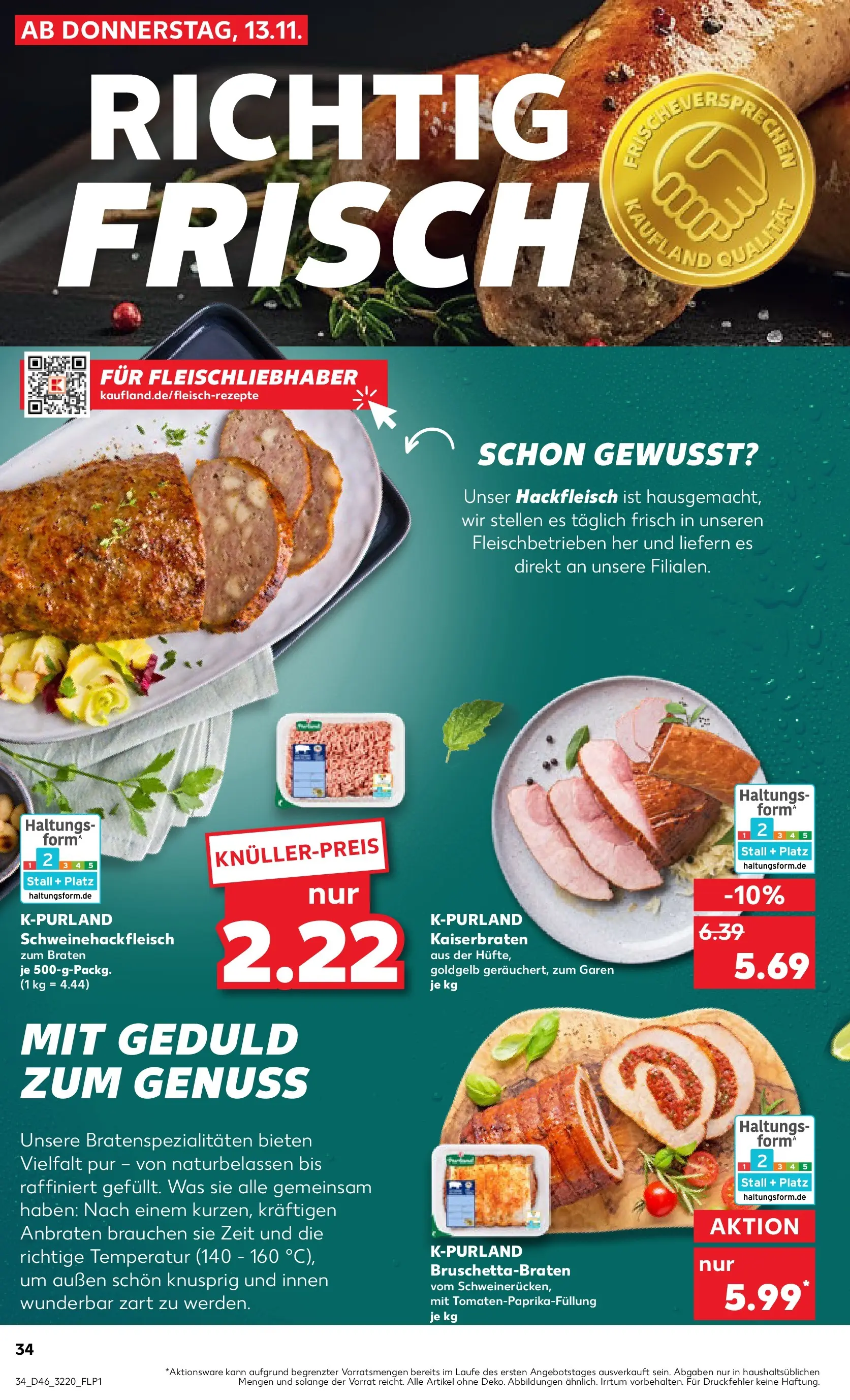 Prospekt Kaufland ab 17.11.2025 » Angebote Online zum Blättern | Seite: 34 | Produkte: Hackfleisch