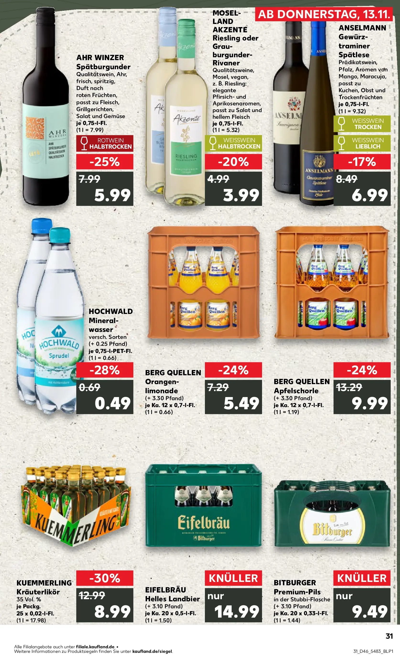 Prospekt Kaufland ab 17.11.2025 » Angebote Online zum Blättern | Seite: 31 | Produkte: Duft, Limonade, Wasser, Pfirsich