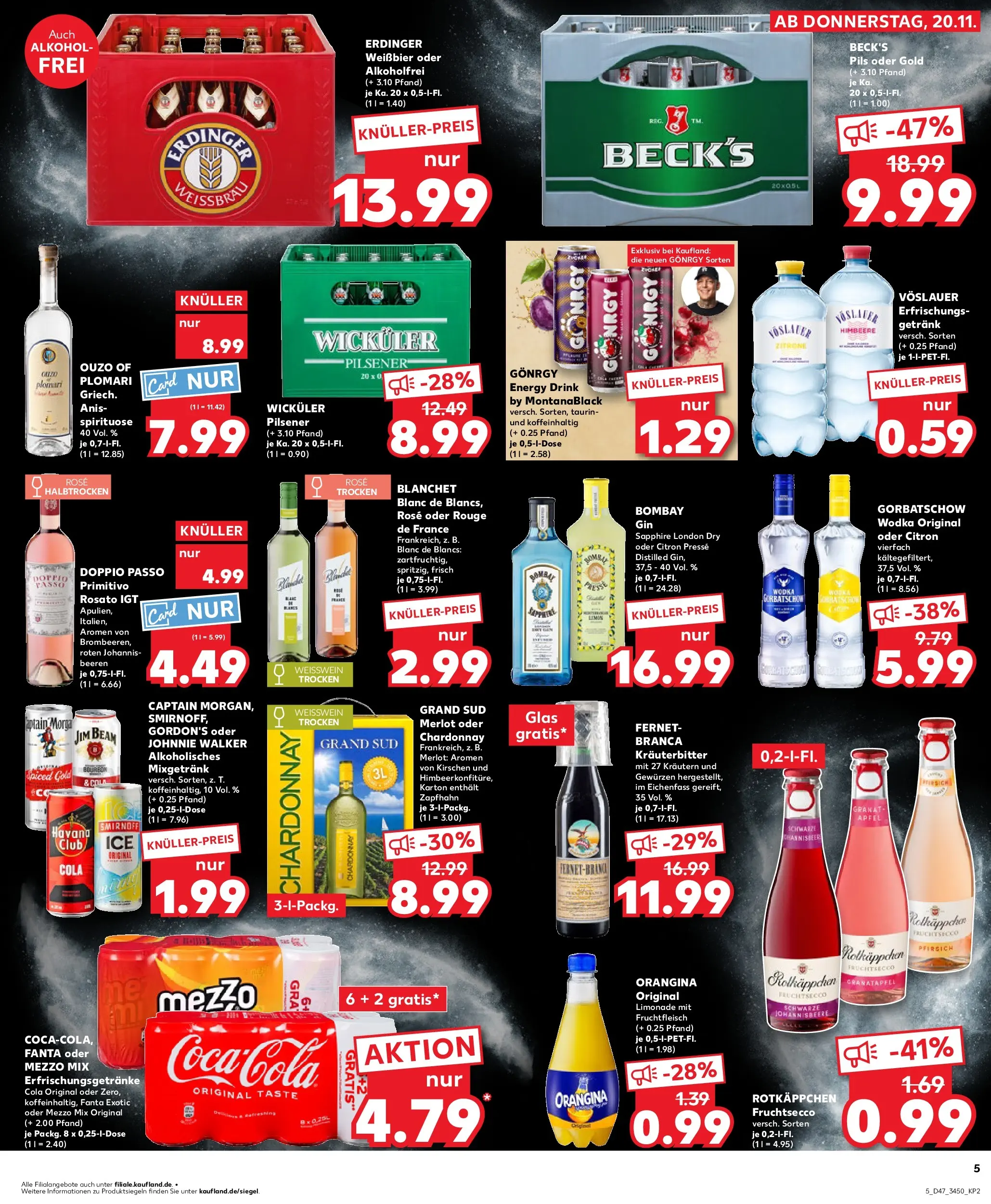 Prospekt Kaufland ab 20.11.2025 » Angebote Online zum Blättern | Seite: 5 | Produkte: Weißbier, Fruchtsecco, Doppio Passo, Bourbon