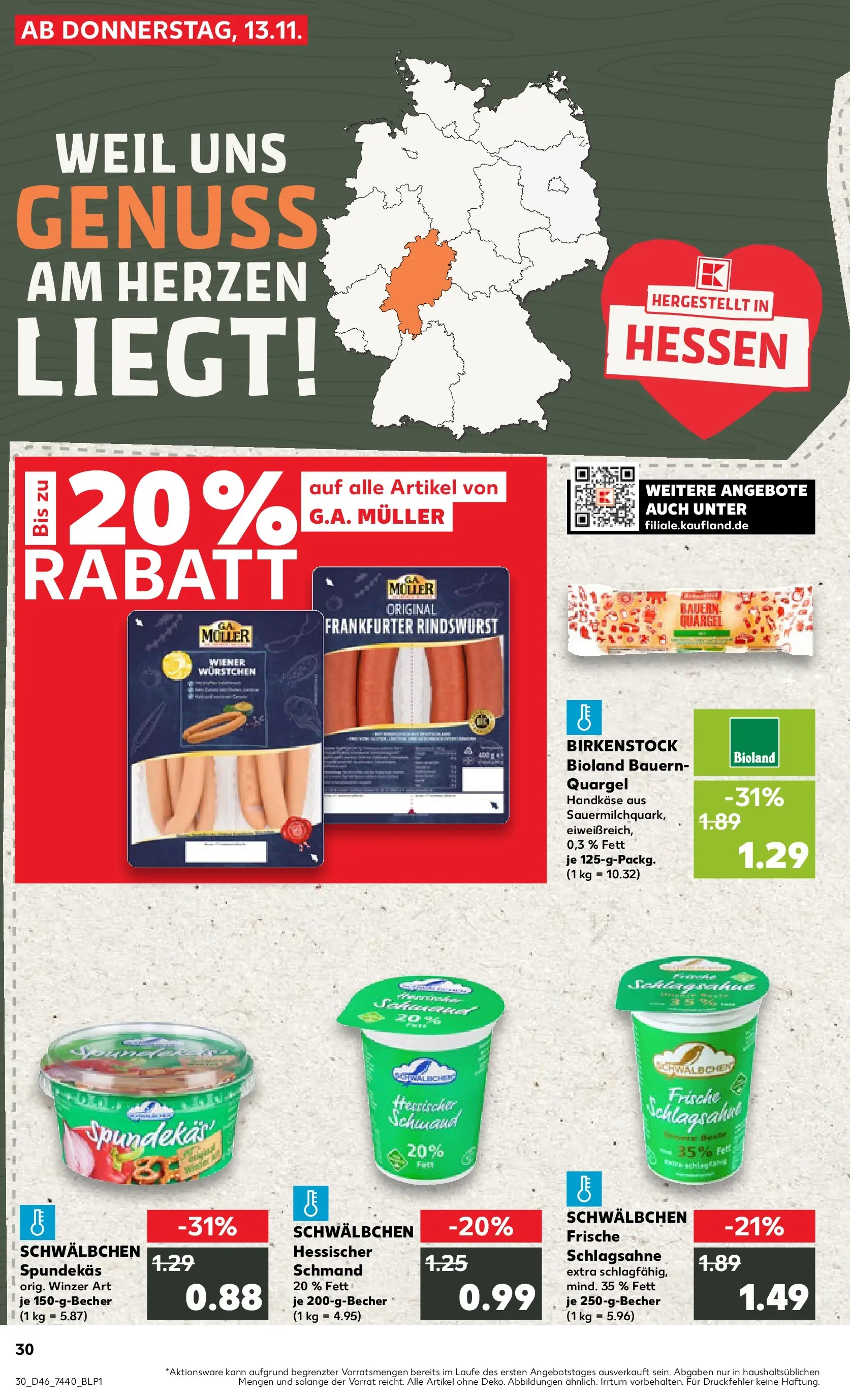Prospekt Kaufland ab 17.11.2025 » Angebote Online zum Blättern | Seite: 30 | Produkte: Wiener wurstchen, Schlagsahne