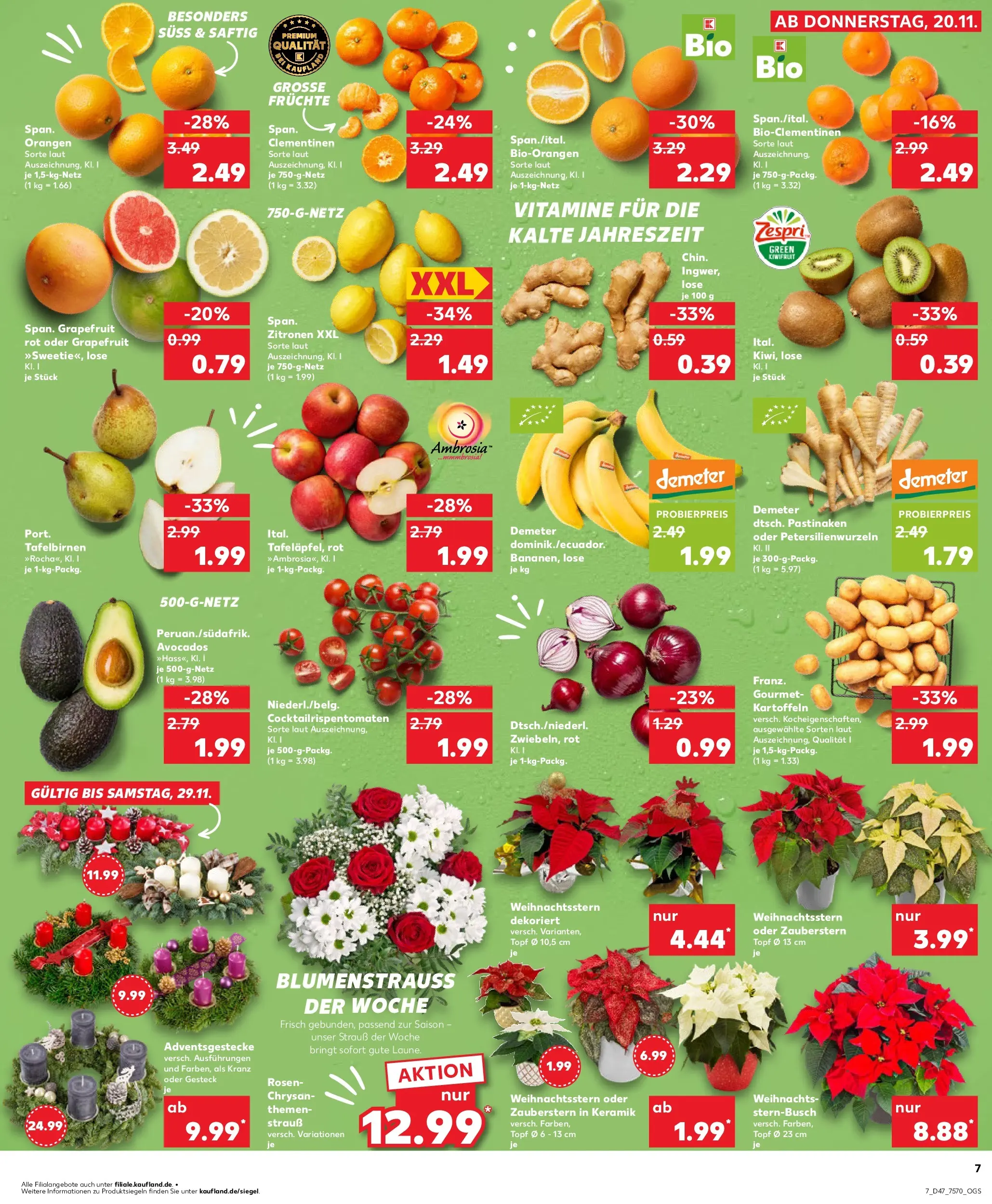 Prospekt Kaufland ab 19.11.2025 » Angebote Online zum Blättern | Seite: 7 | Produkte: Orangen, Apple, Grapefruit, Kiwi
