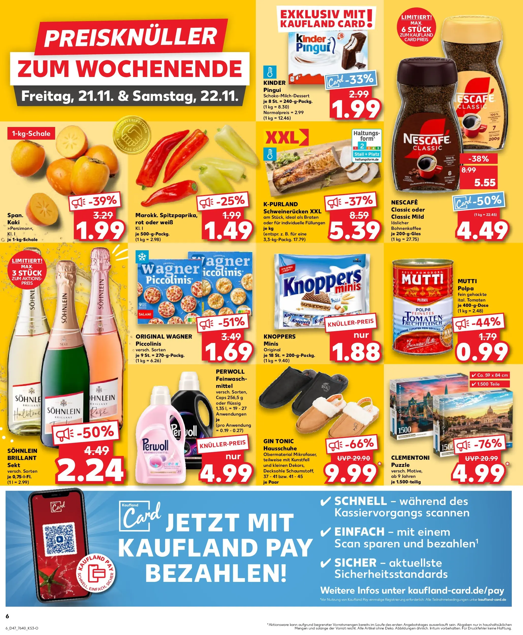 Prospekt Kaufland ab 19.11.2025 » Angebote Online zum Blättern | Seite: 6 | Produkte: Nescafe, Sekt, Schweinerucken, Wein