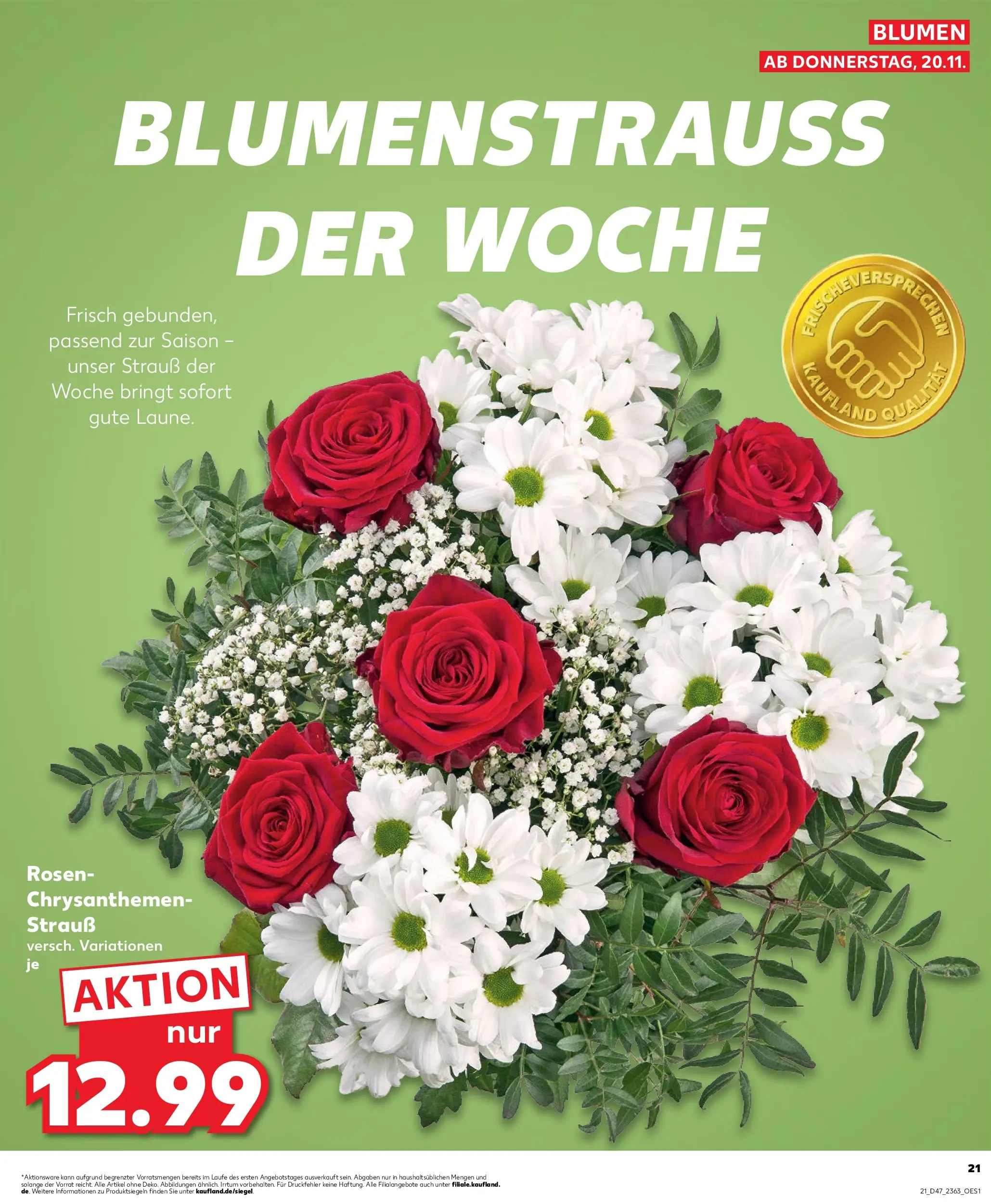 Prospekt Kaufland ab 19.11.2025 » Angebote Online zum Blättern | Seite: 21 | Produkte: Blumen