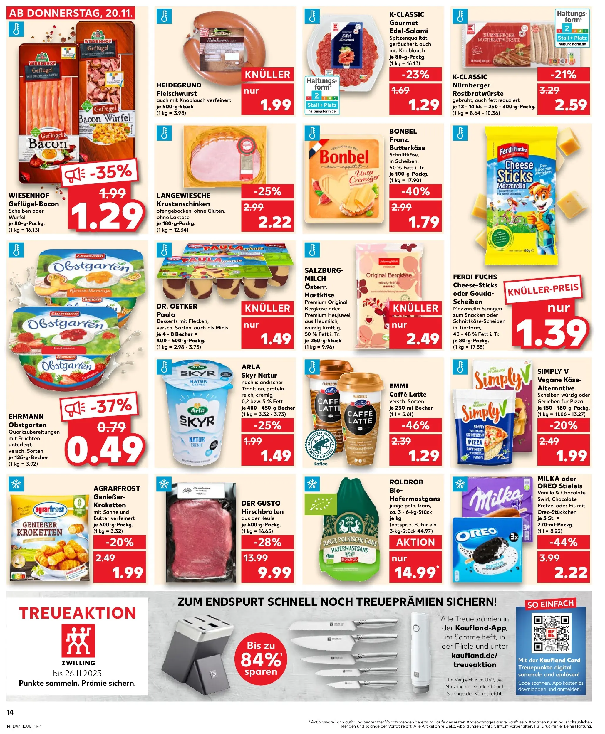 Prospekt Kaufland ab 19.11.2025 » Angebote Online zum Blättern | Seite: 14 | Produkte: Butter, Milka, Skyr, Arla skyr